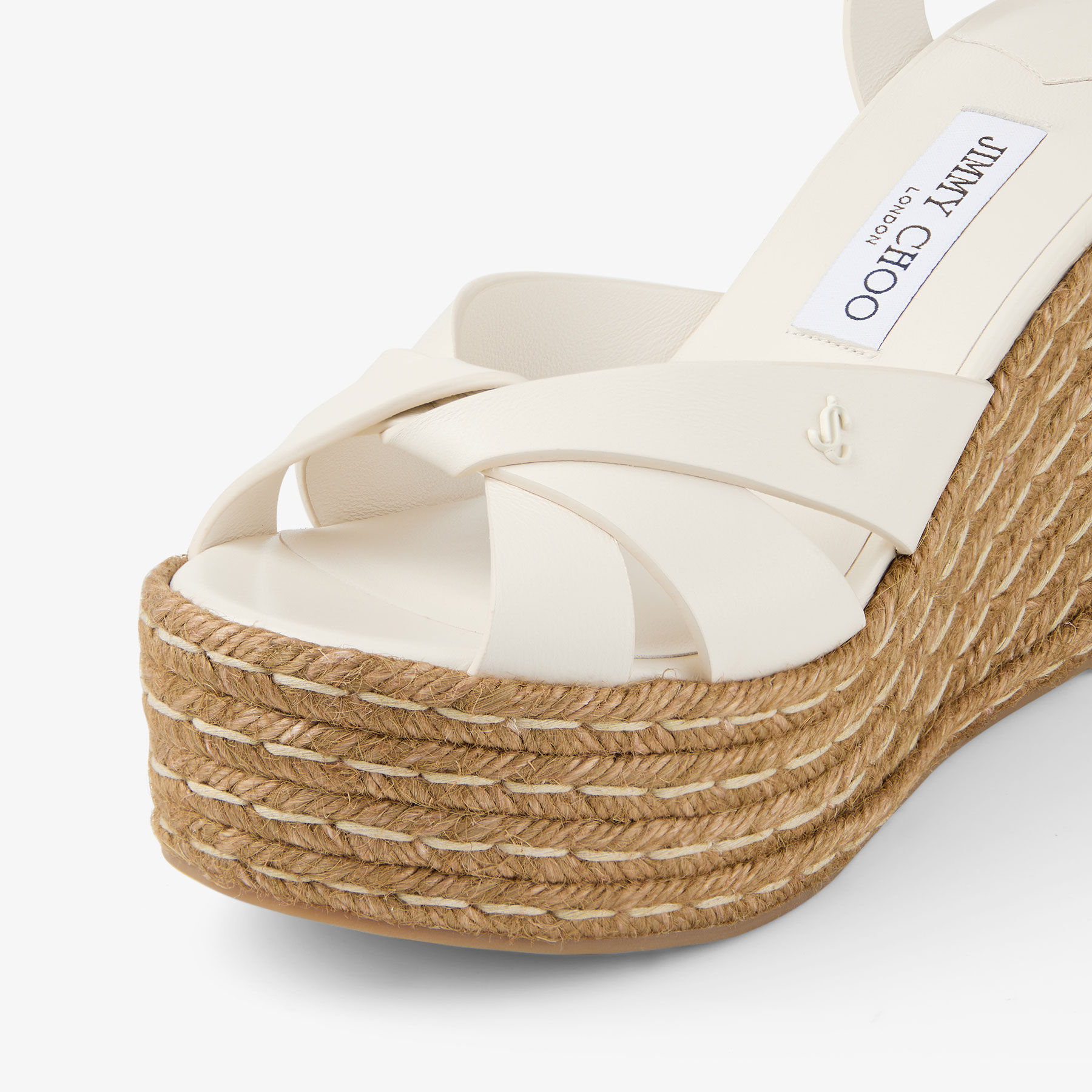 Korra 100 | Latte Nappa Leather Wedges | JIMMY CHOO
