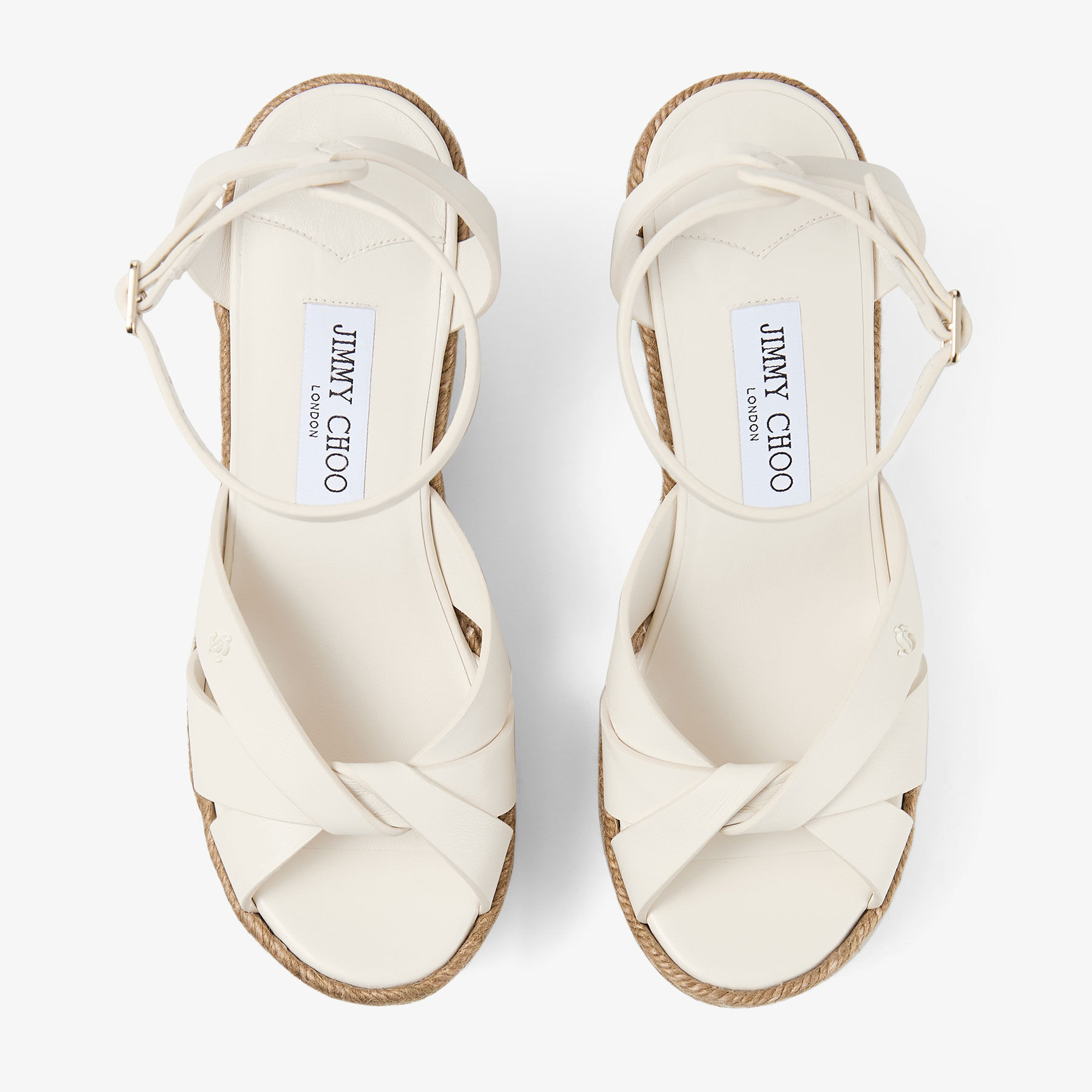 正規品JIMMY CHOO Korra 100 | Latte Nappa Leather Wedges | JIMMY CHOO