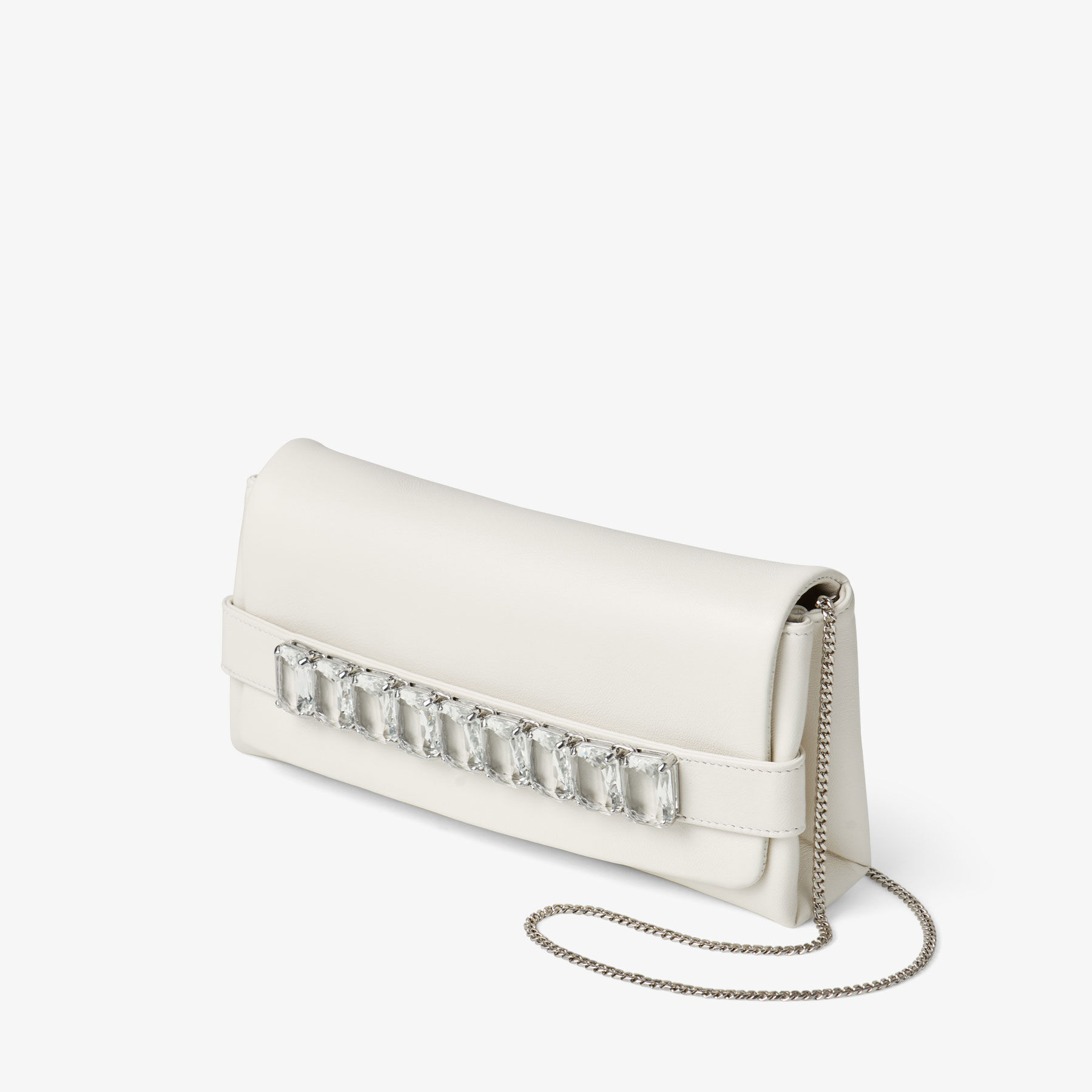 Kya | Latte Nappa Leather Clutch Bag | JIMMY CHOO