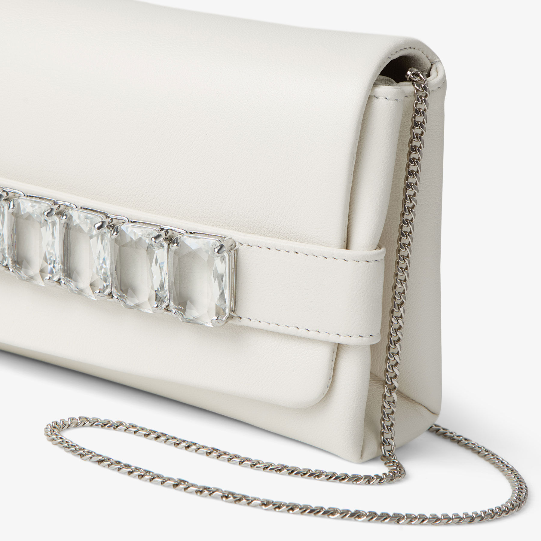 Kya | Latte Nappa Leather Clutch Bag | JIMMY CHOO