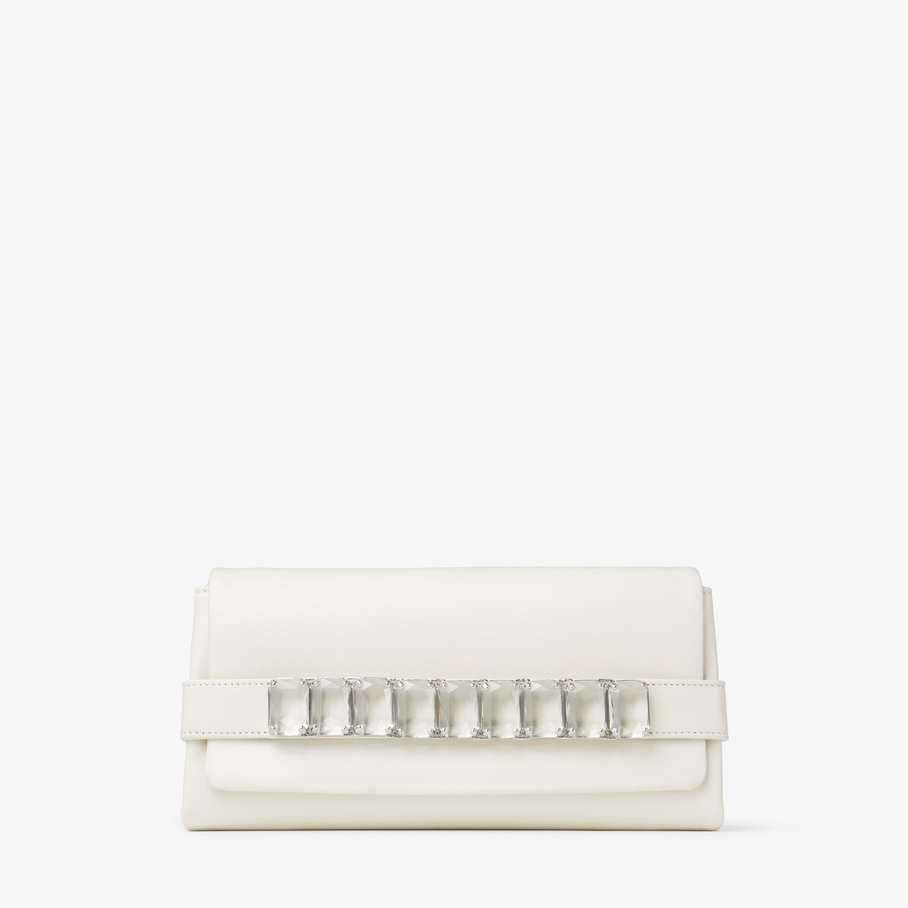Kya | Latte Nappa Leather Clutch Bag | JIMMY CHOO