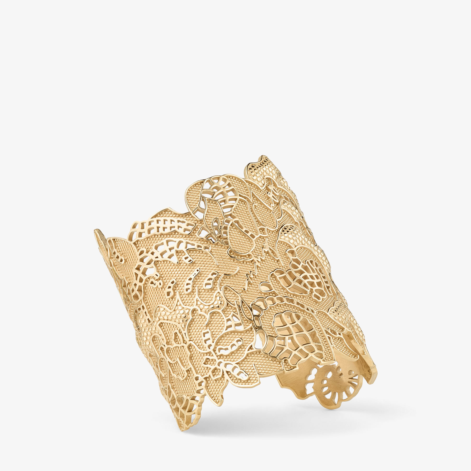 Lace Cut-Out Cuff | Gold Metal Lace Cuff Bracelet | JIMMY CHOO