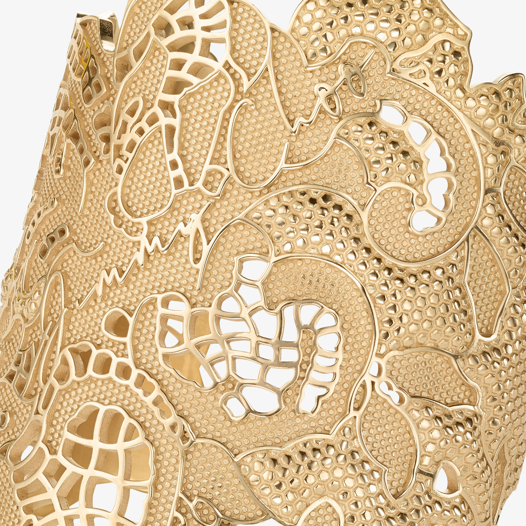 Lace Cut-Out Cuff | Gold Metal Lace Cuff Bracelet | JIMMY CHOO