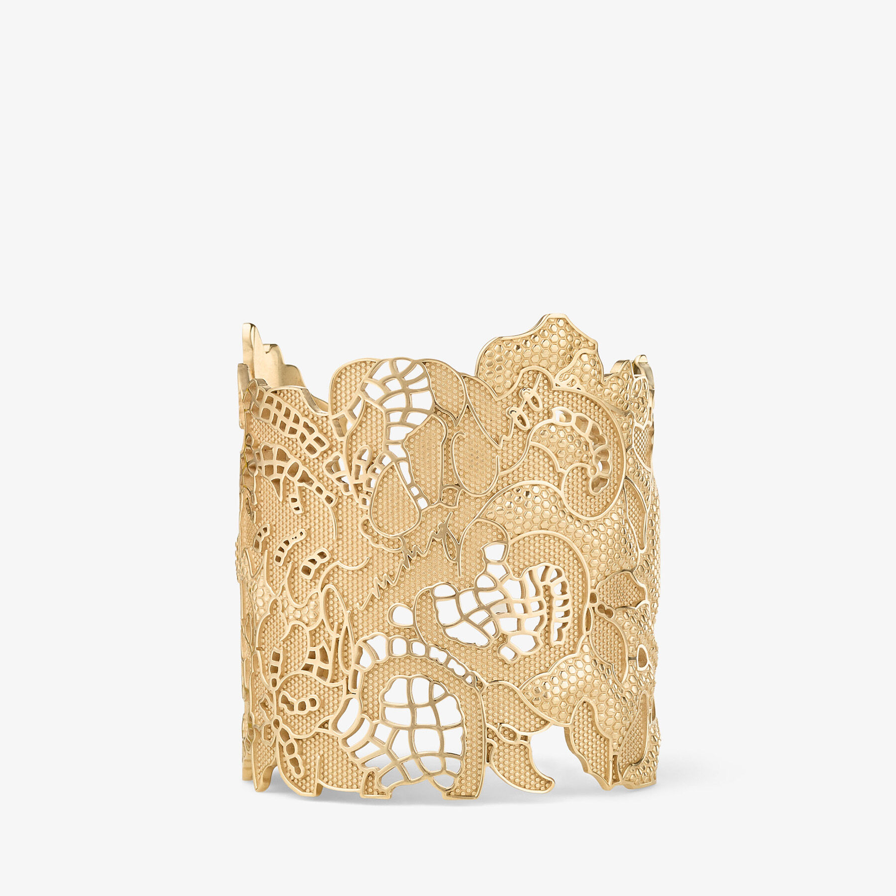 Lace Cut-Out Cuff | Gold Metal Lace Cuff Bracelet | JIMMY CHOO