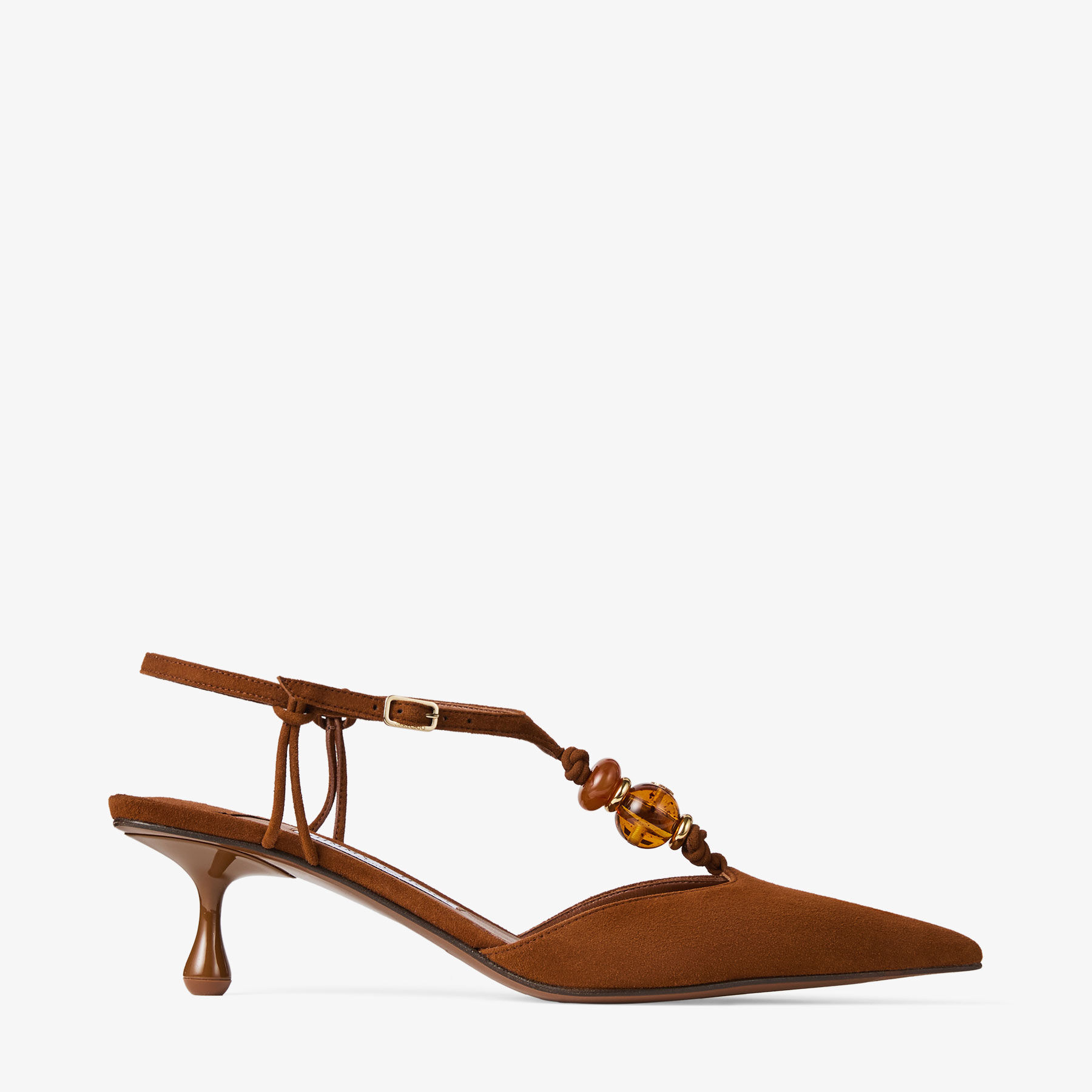 Lauri 50 | Tan Mix Suede Slingbacks with Beads | JIMMY CHOO