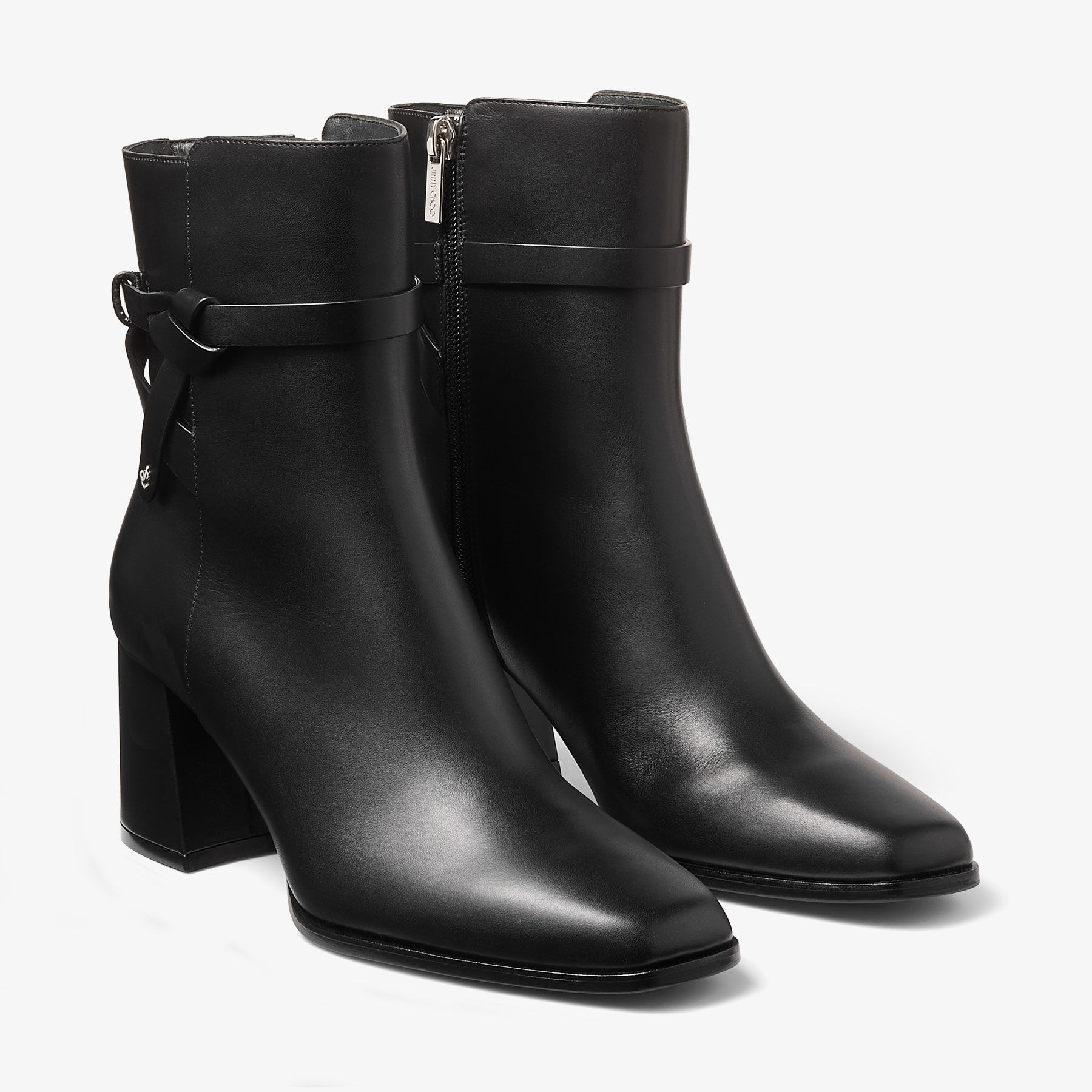 Lawton Ankl Boot 65 | Black Calf Leather Ankle Boot | JIMMY CHOO