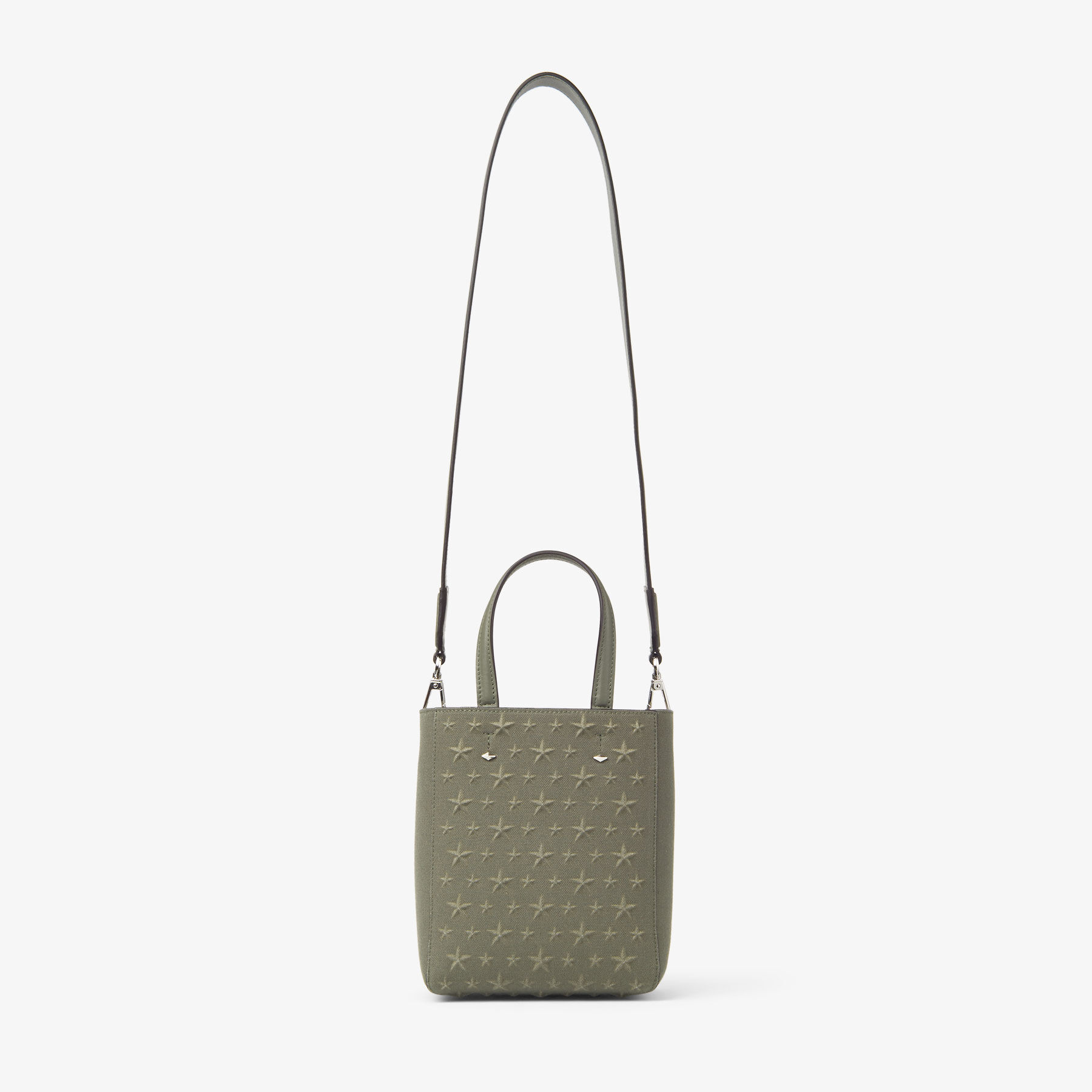 Lenny |Green/Silver Embossed Canvas Tote Bag| JIMMY CHOO