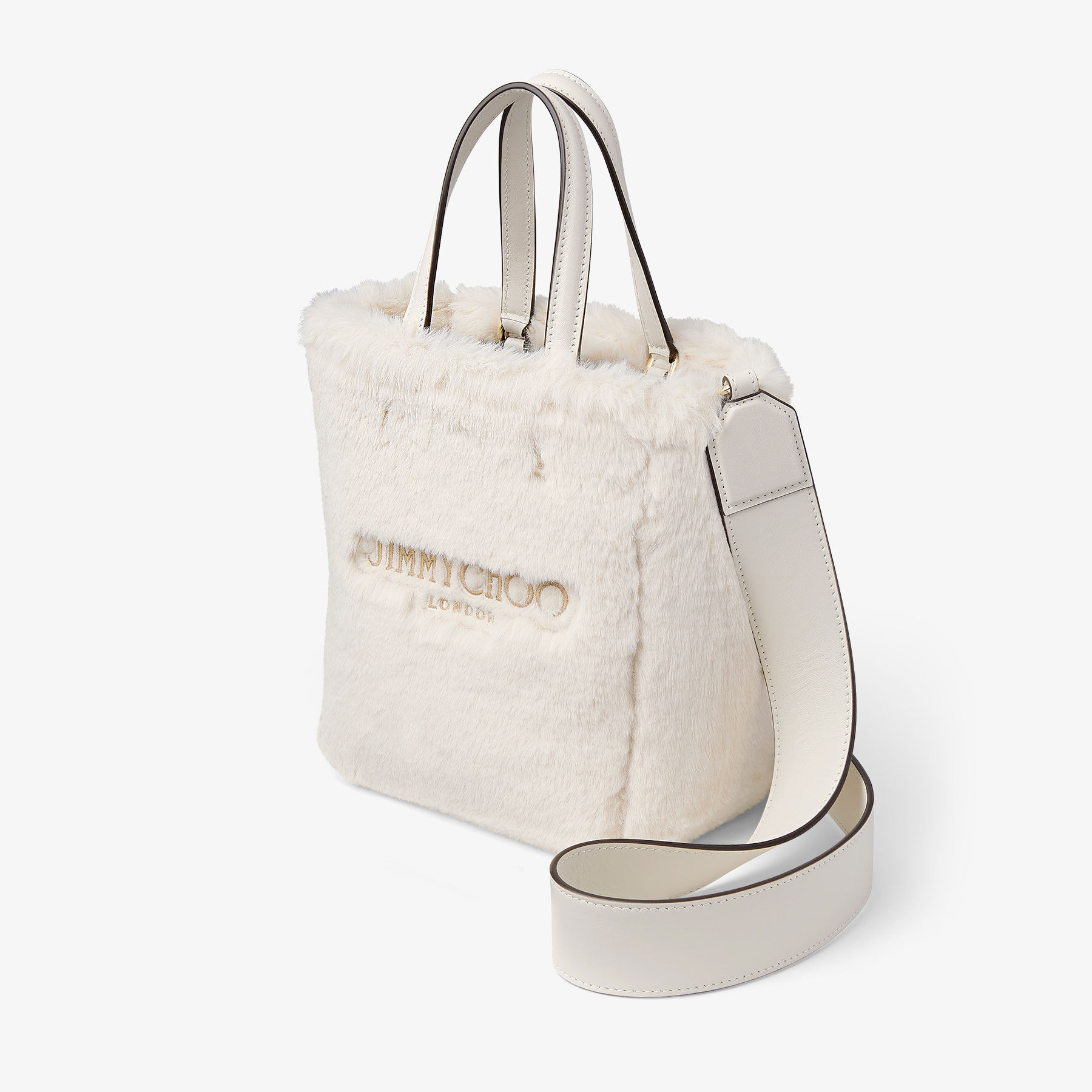 JIMMY CHOO☆Lenny North-South S トートバッグ♪【送料込】 Lenny N/S S | Latte Faux Fur Tote Bag | JIMMY CHOO
