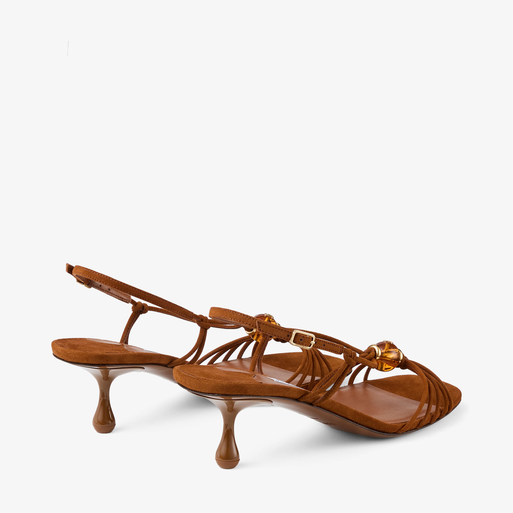 Lova 50 | Tan Mix Suede Sandals with Beads | JIMMY CHOO