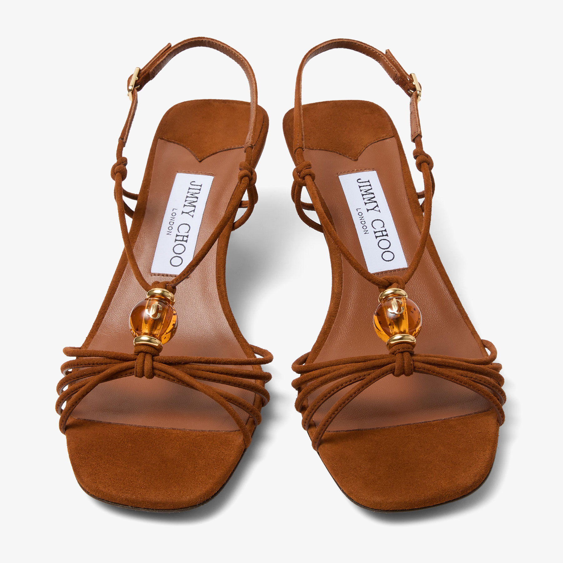 Lova 50 | Tan Mix Suede Sandals with Beads | JIMMY CHOO