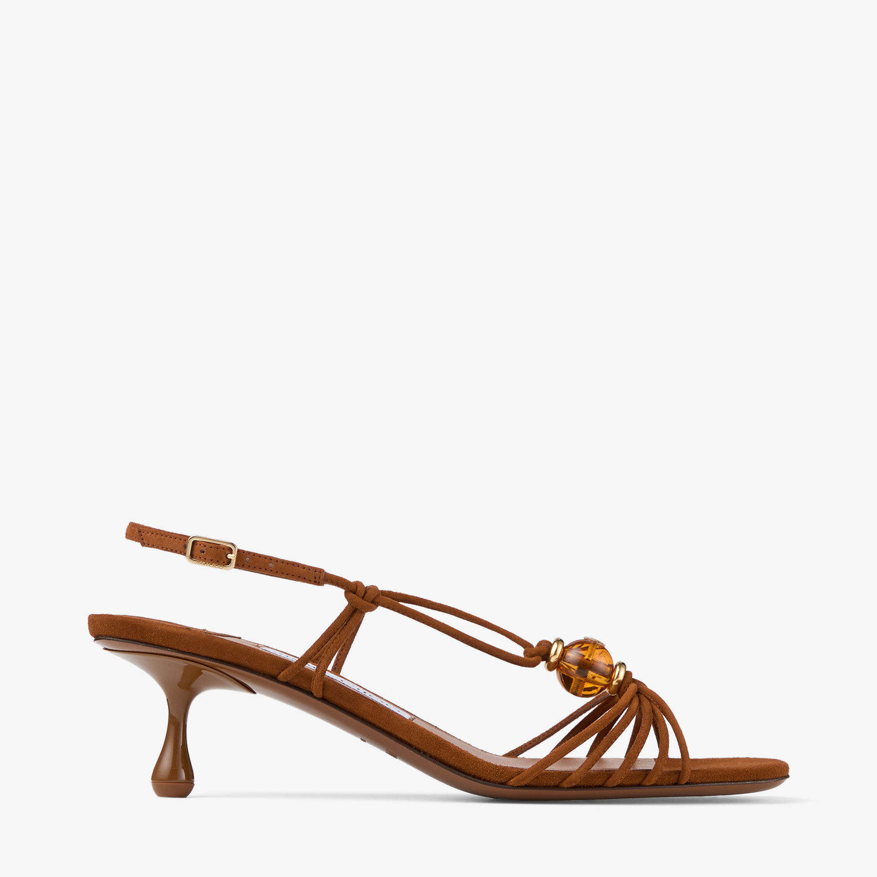 Lova 50 | Tan Mix Suede Sandals with Beads | JIMMY CHOO