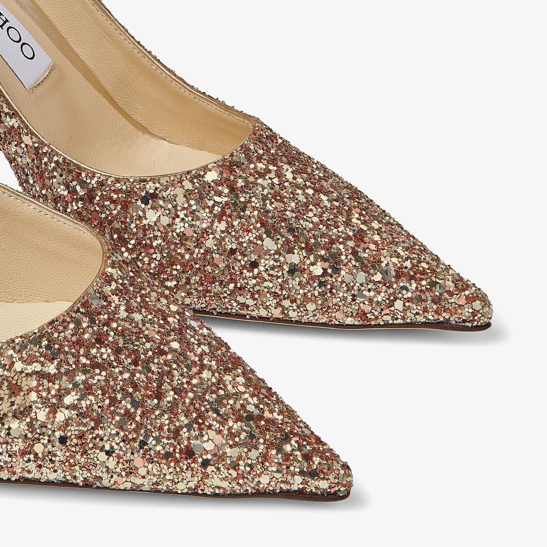 Love 85 | Gold Coarse Glitter Fabric Pump | JIMMY CHOO US