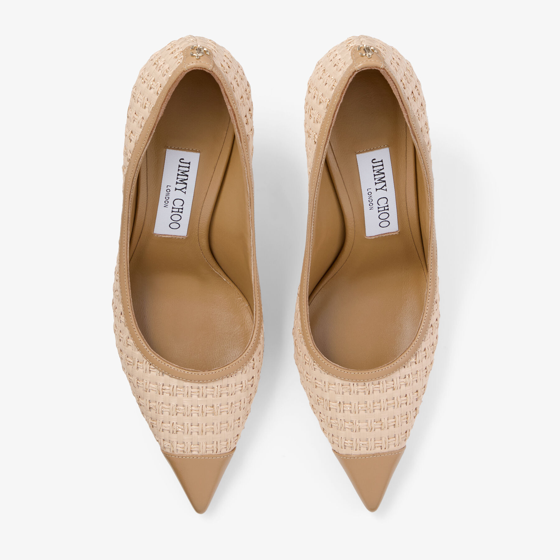 Love 85 | Natural/Cappuccino Raffia and Leather Pumps