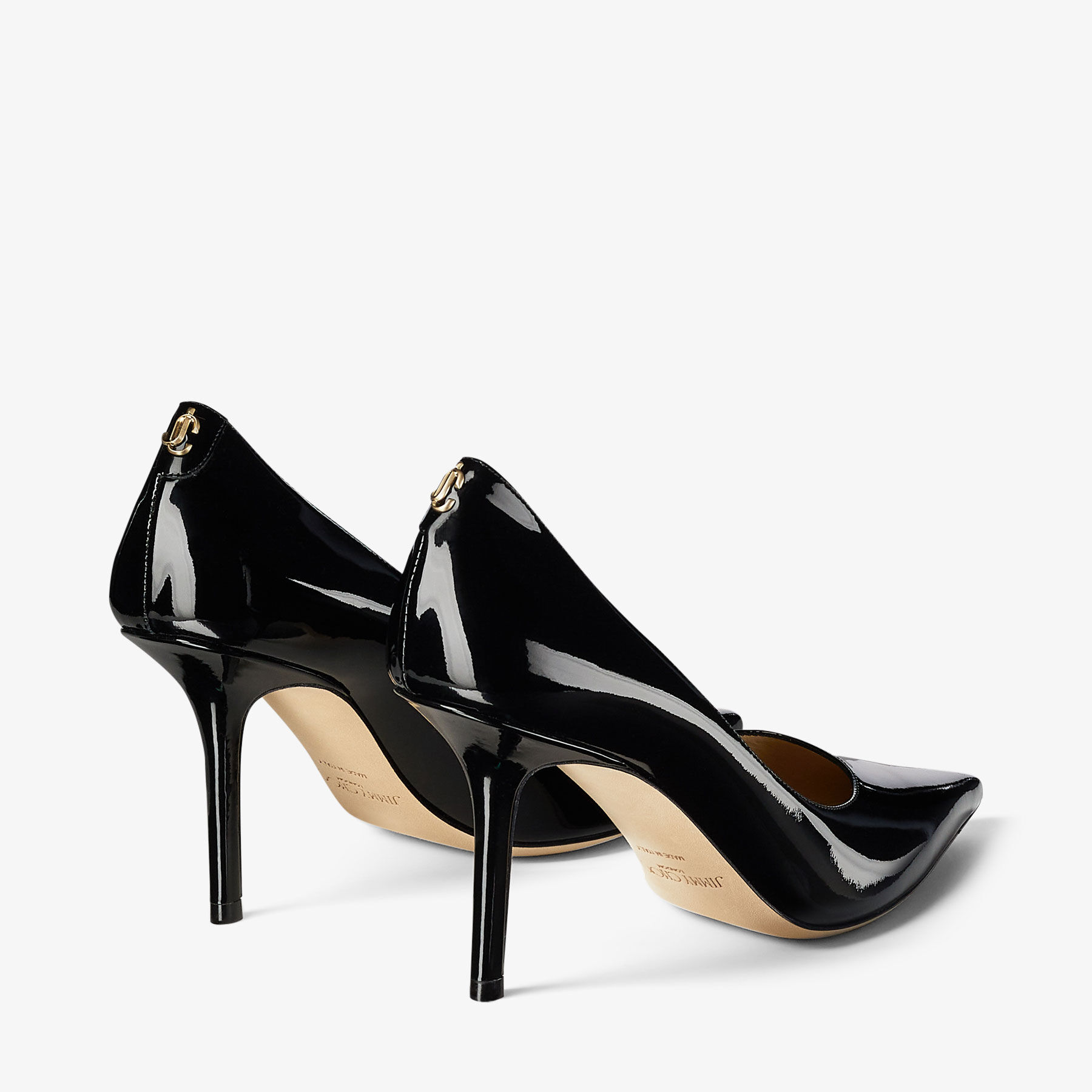 Black Patent Leather Pumps with JC Emblem | LOVE 85 | 24:7 ICONS