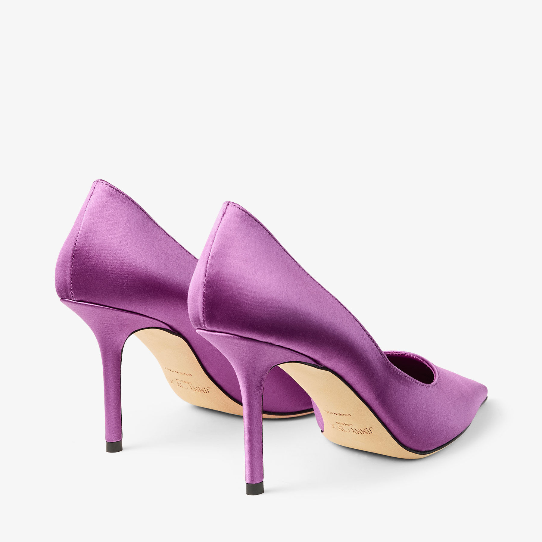 JIMMY CHOO パープル ハイヒール・パンプス Love 85 | Violet Orchid Satin Pumps | JIMMY CHOO