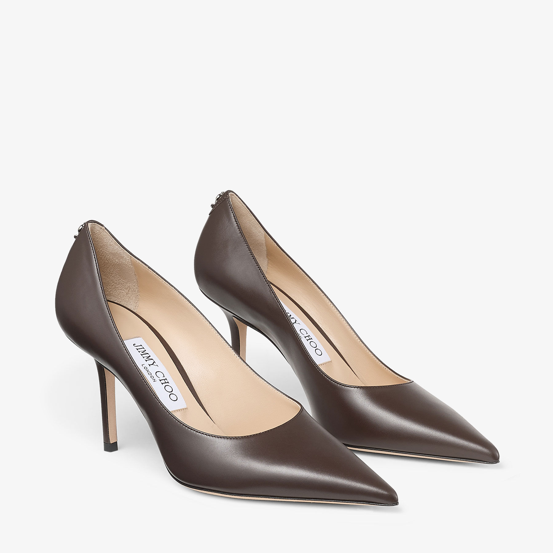 Love 85 | Chocolate Calf Leather Pumps with JC Emblem