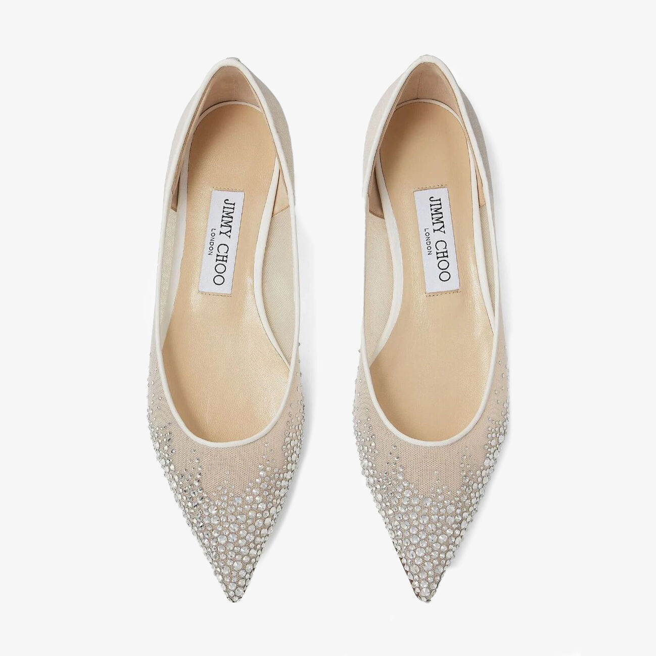 競売 Schuhe Flache | Flat Love aus Netzstoff kristallverziertem バレエシューズ