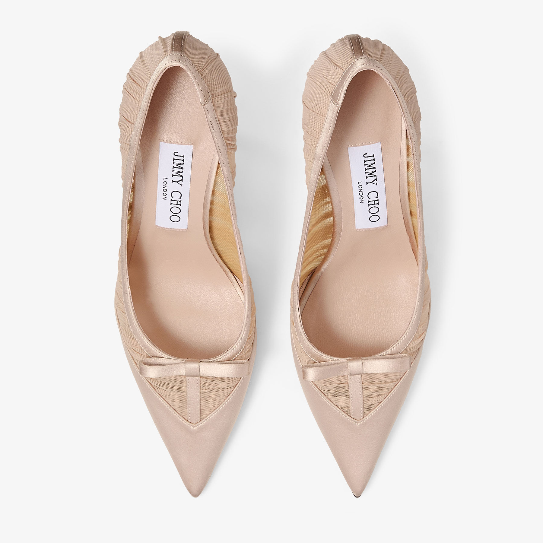 Love Mesh 85 | Macaron Satin with Ruched Tulle Pumps | JIMMY CHOO