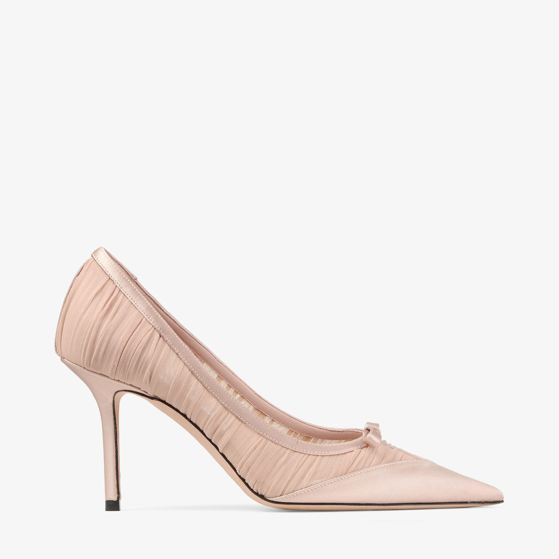 Love Mesh 85 | Macaron Satin with Ruched Tulle Pumps | JIMMY CHOO