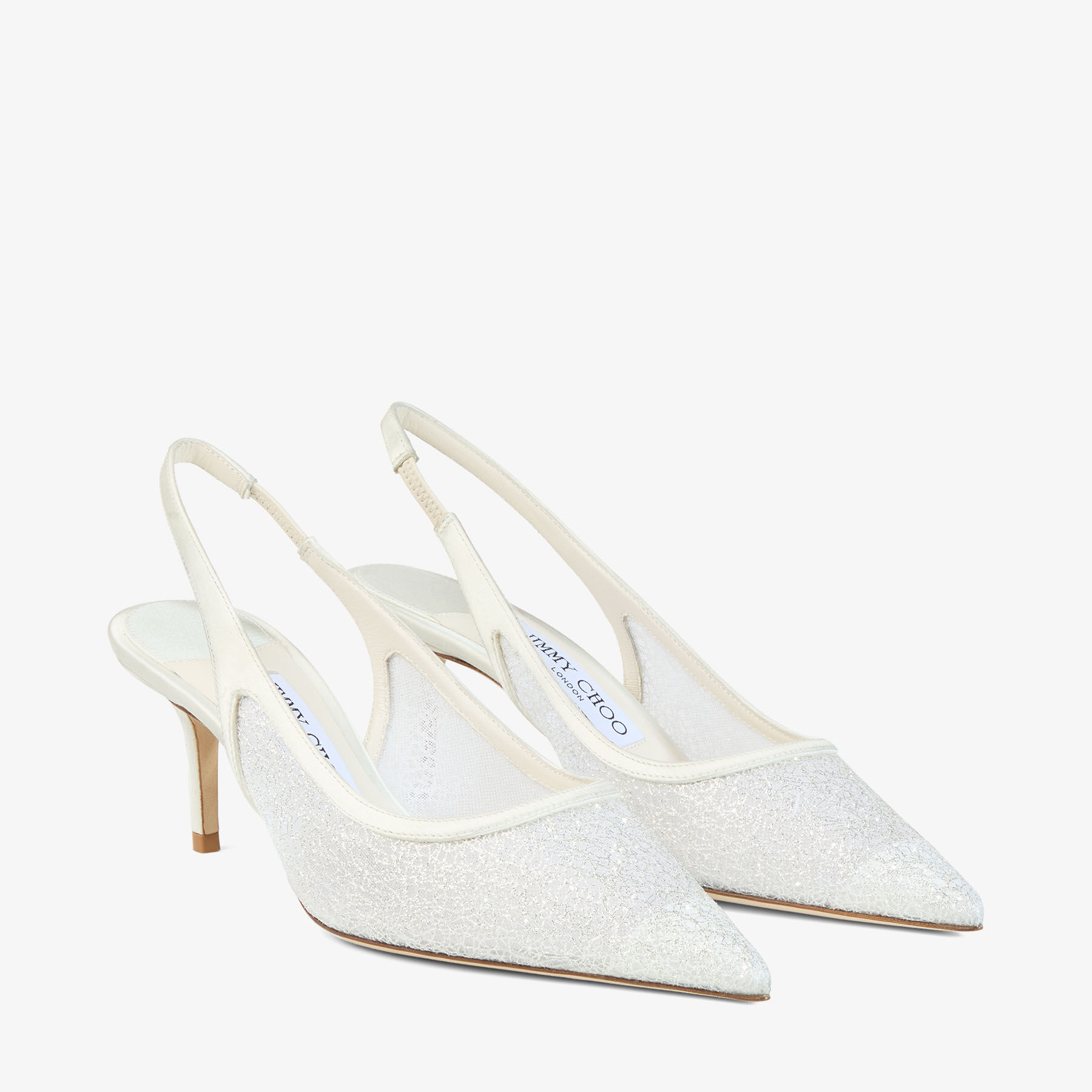 Love Sling Back 65 | Ivory Candyfloss Glitter Slingbacks | JIMMY CHOO