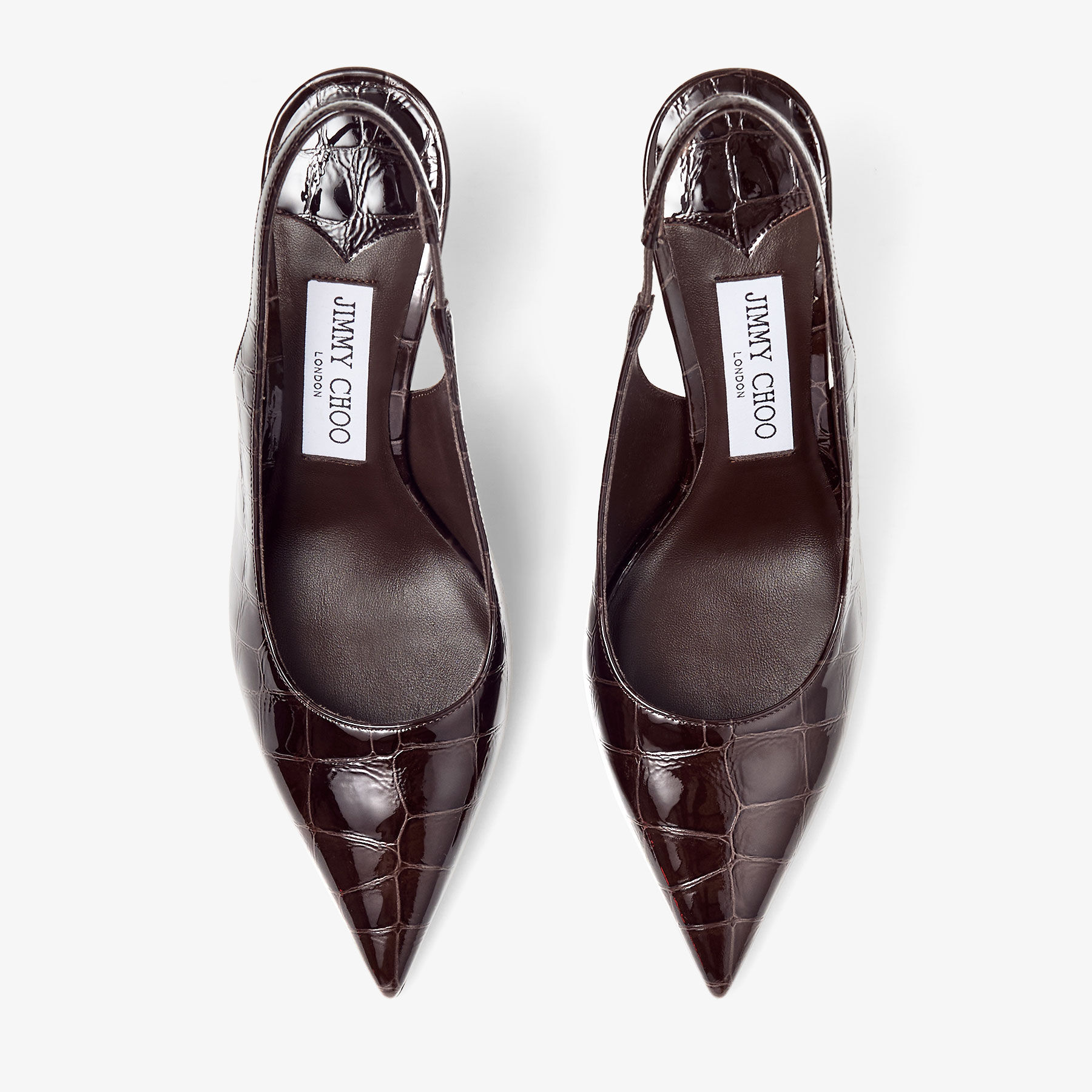 Love Sling Back 85 | Sambuco Shiny Croc Embossed Leather