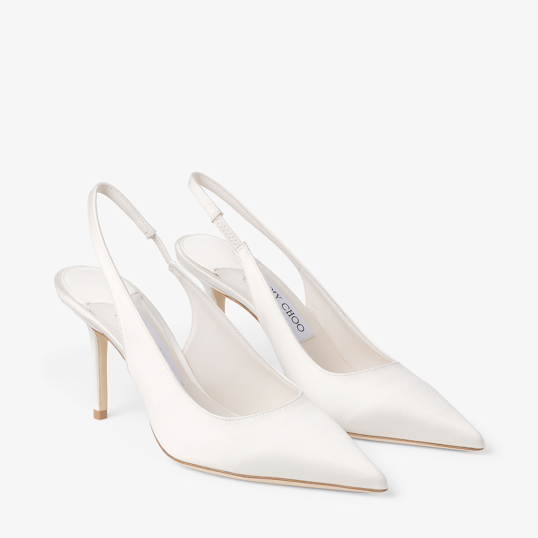 Love Sling Back 85 | Ivory Satin Slingbacks | JIMMY CHOO