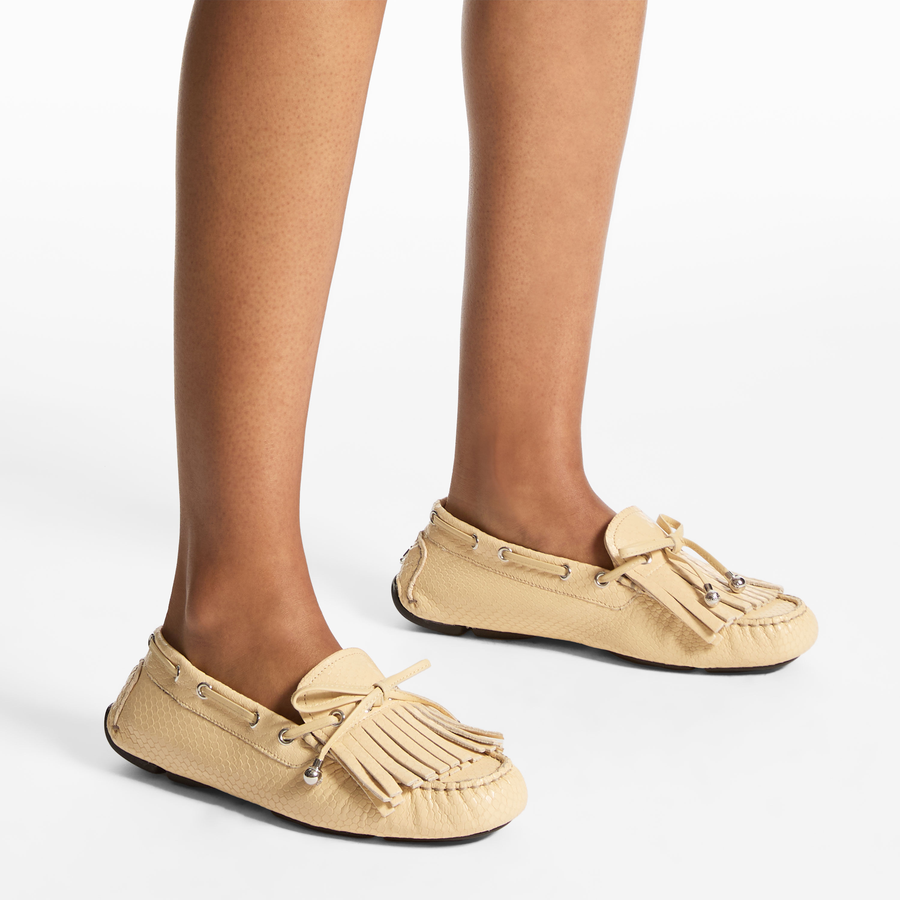 Manon F | Corn Elaphe Printed Leather Loafers | JIMMY CHOO