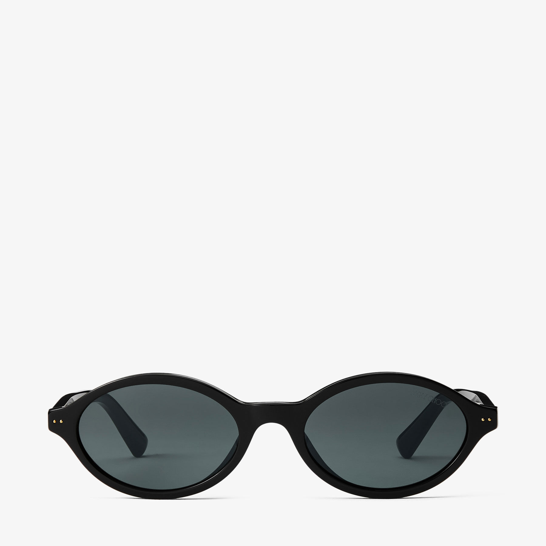 Marais | Black and Grey Oval Acetate Sunglasses | JIMMY CHOO