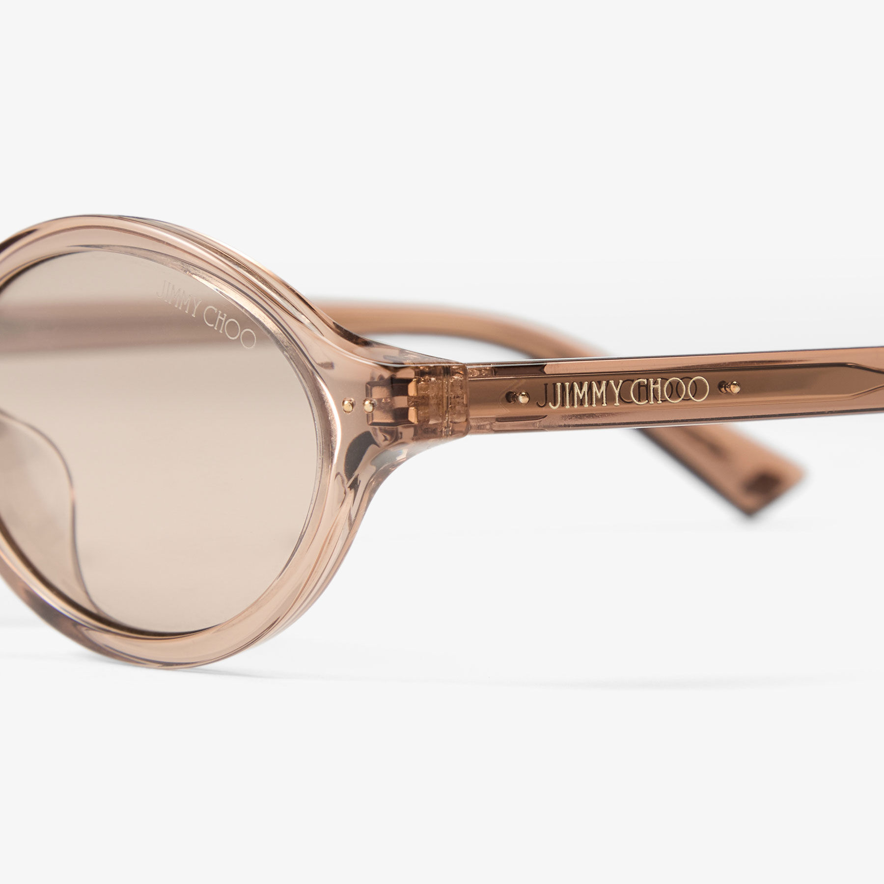 Marais | Transparent Tan and Light Brown Oval Acetate Sunglasses