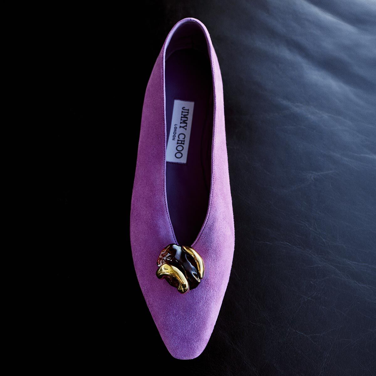 Margot Flat | Violet Orchid Suede Flats | JIMMY CHOO