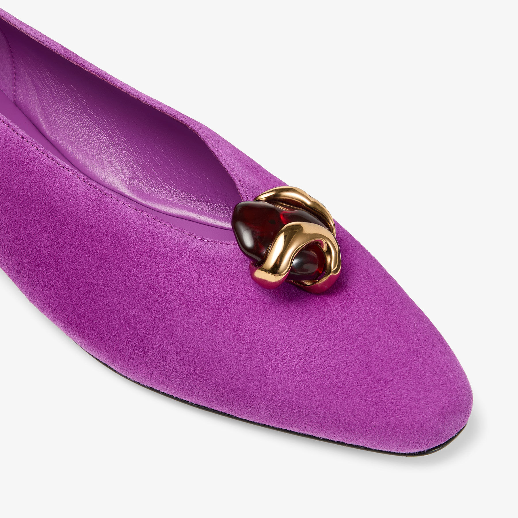 Margot Flat | Violet Orchid Suede Flats | JIMMY CHOO