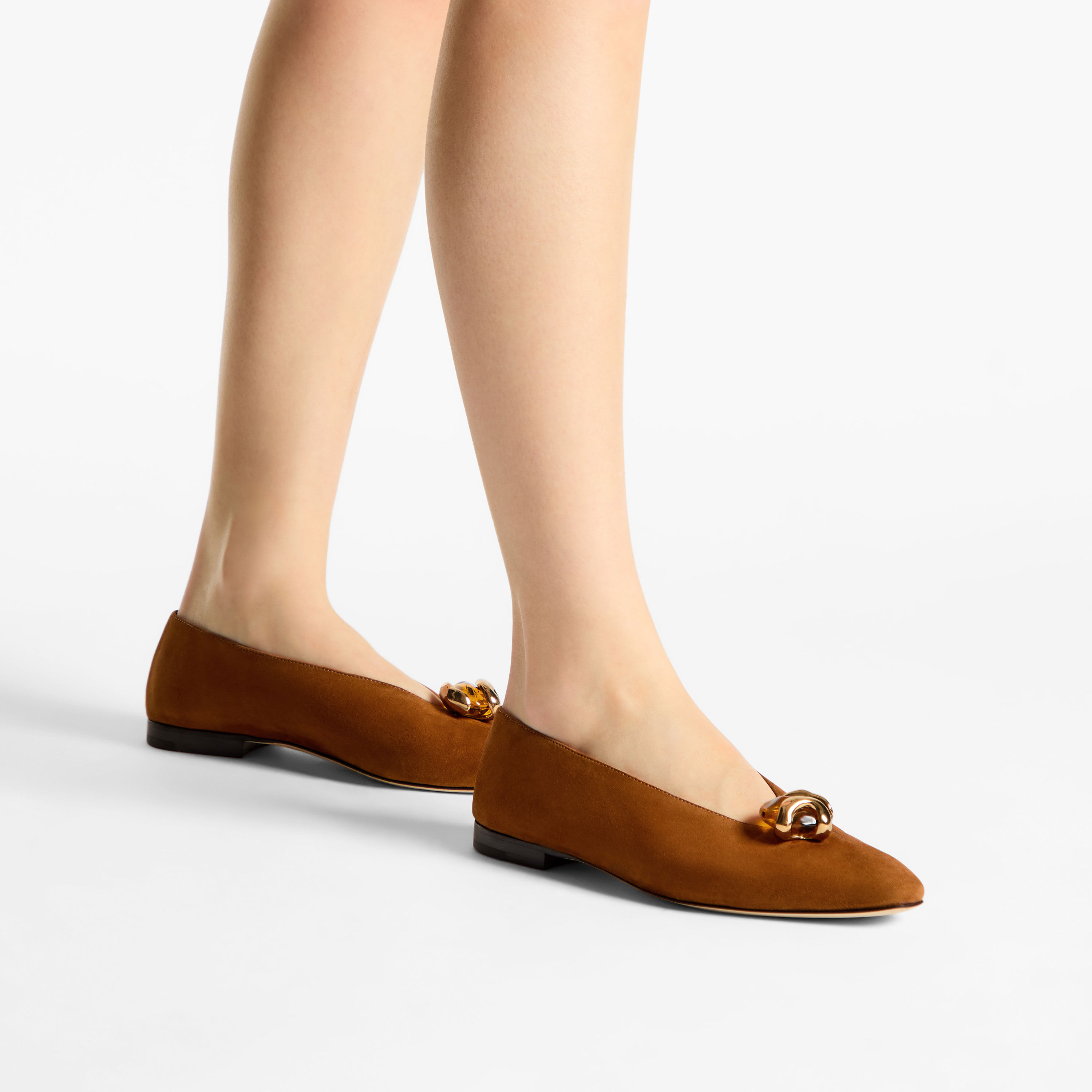 JIMMY CHOO ベージュ フラットシューズ Margot Flat | Tan Suede Flats | JIMMY CHOO