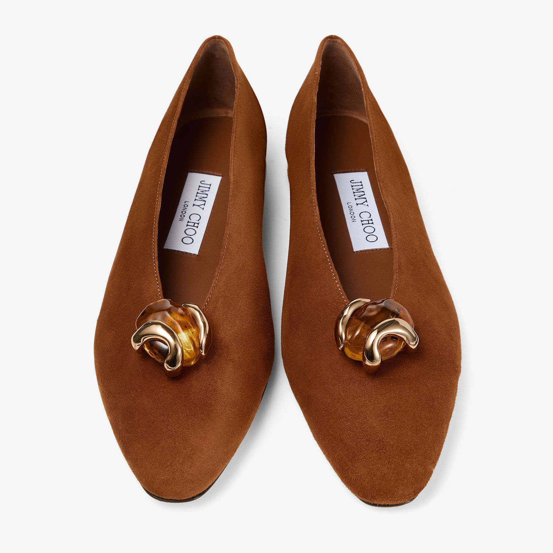 Margot Flat | Tan Suede Flats | JIMMY CHOO