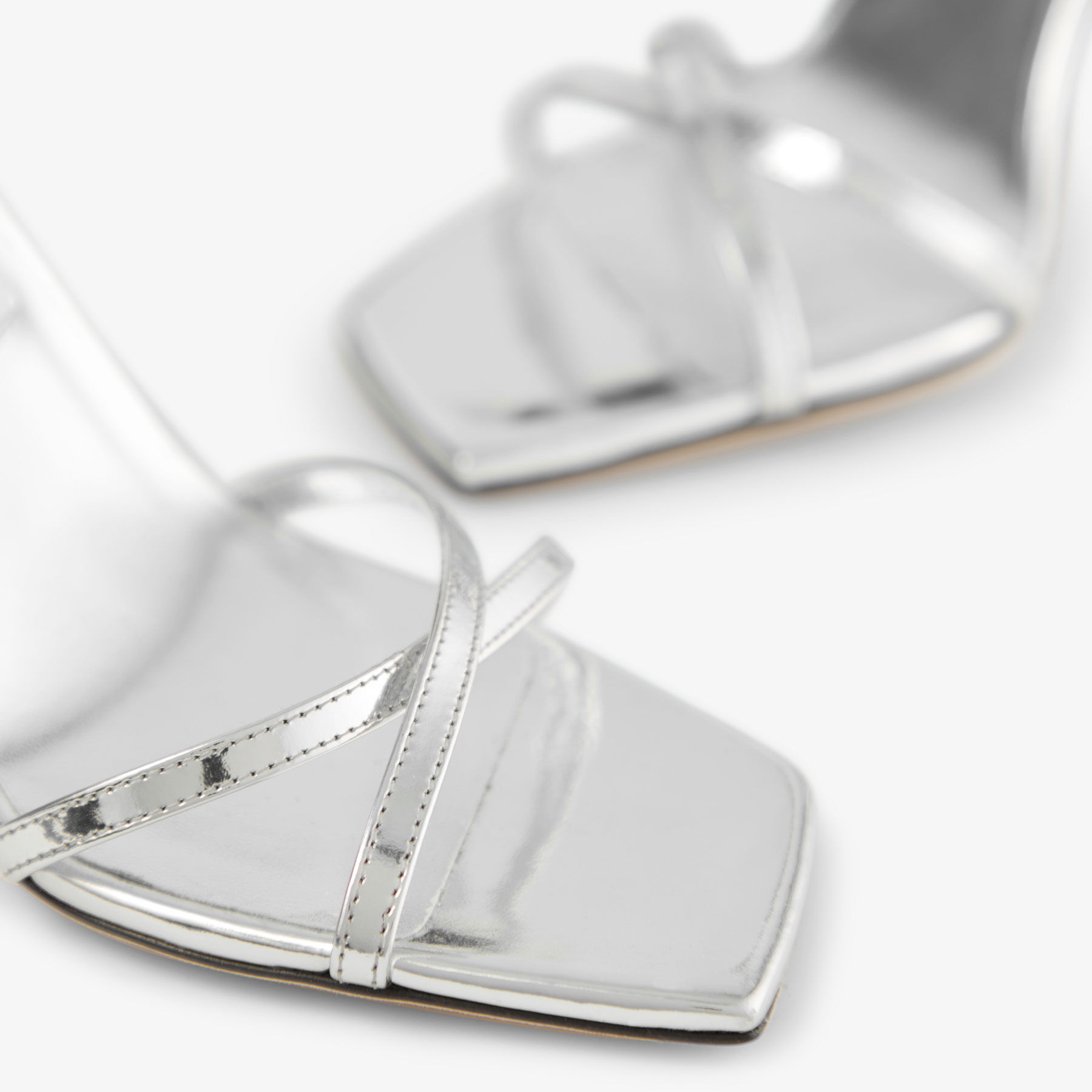 METZ 100 | Silver Liquid Metal Leather Sandal | JIMMY CHOO US