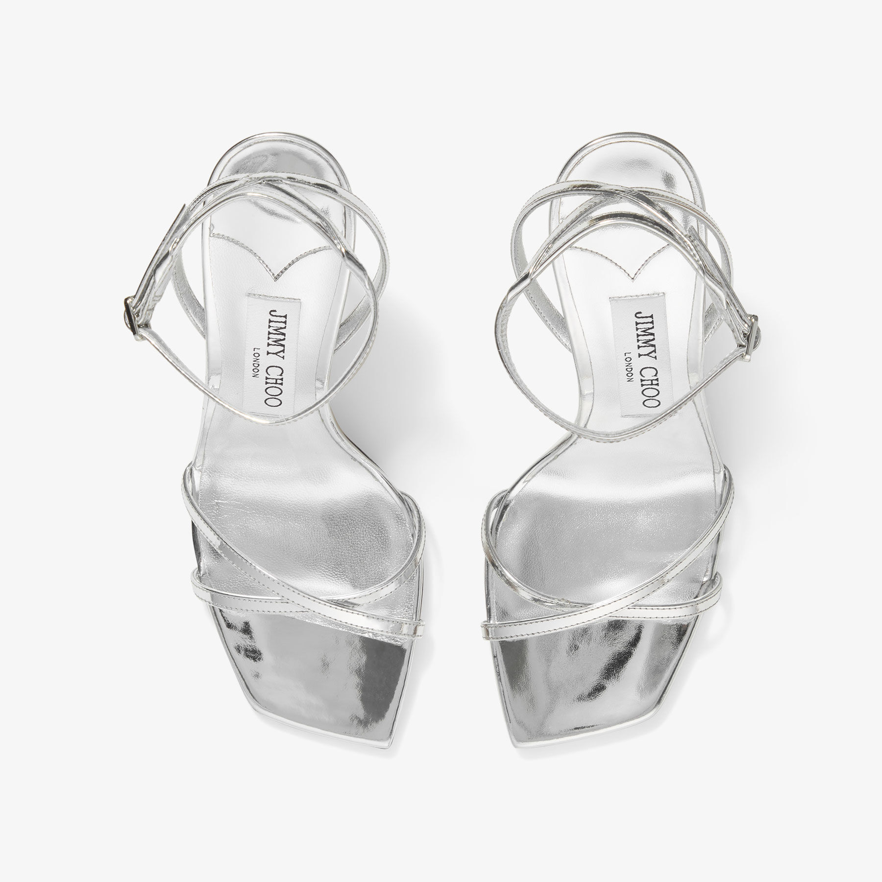 シューズ・サンダルその他 Jimmy Choo 100 mm Silver METZ 100 | Silver Liquid Metal Leather Sandal | JIMMY CHOO US
