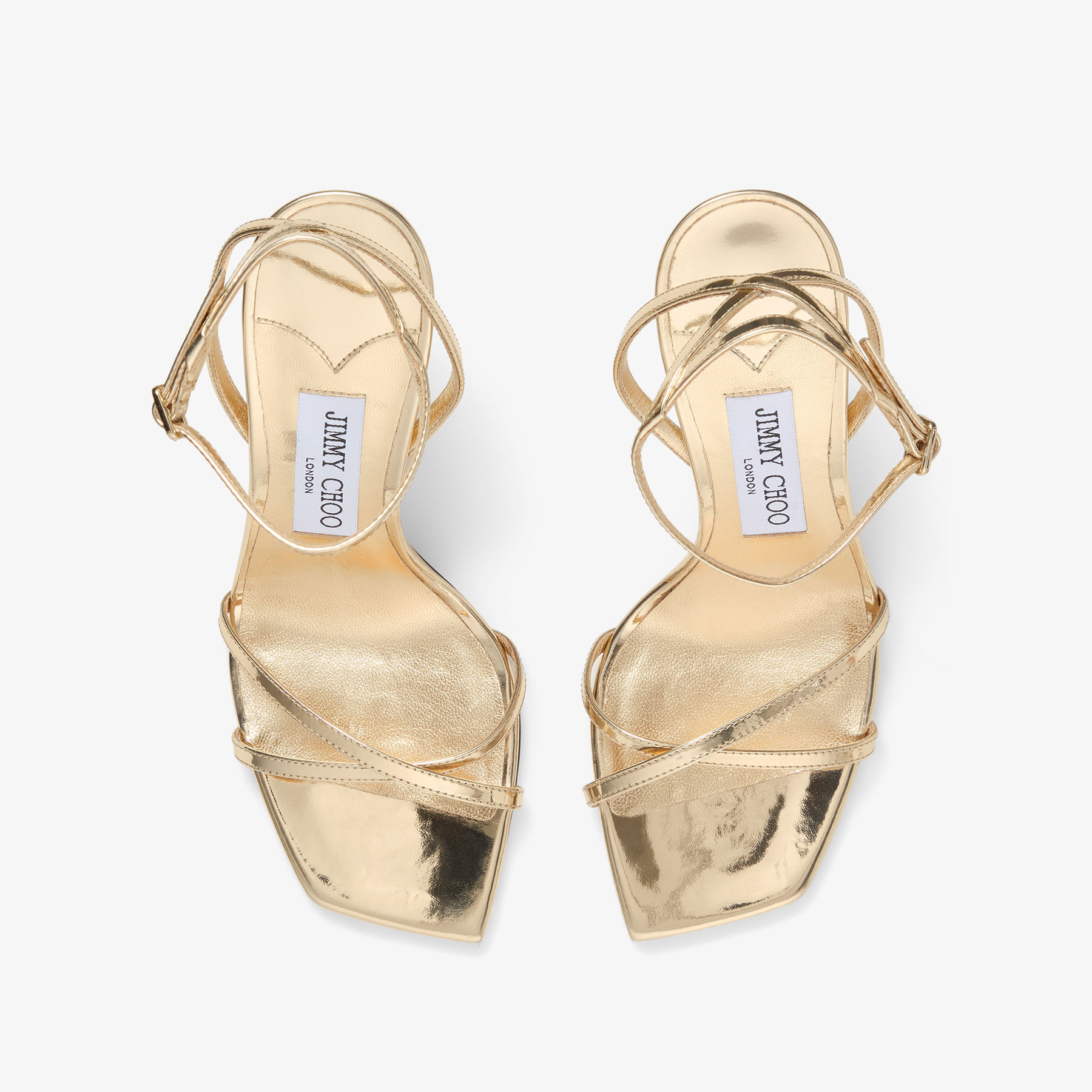 METZ 100 | Gold Liquid Metal Leather Sandal | JIMMY CHOO US
