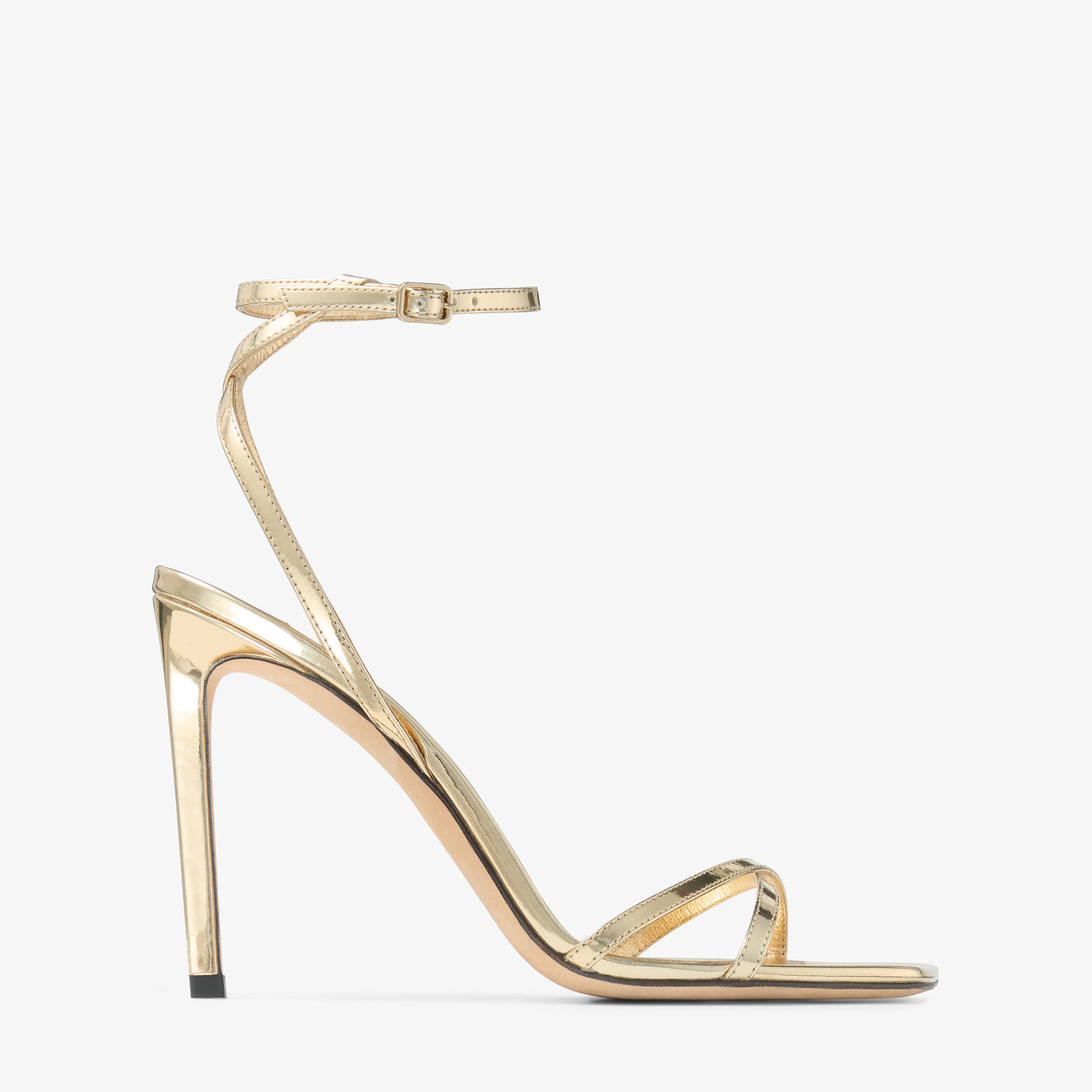 METZ 100 | Gold Liquid Metal Leather Sandal | JIMMY CHOO US