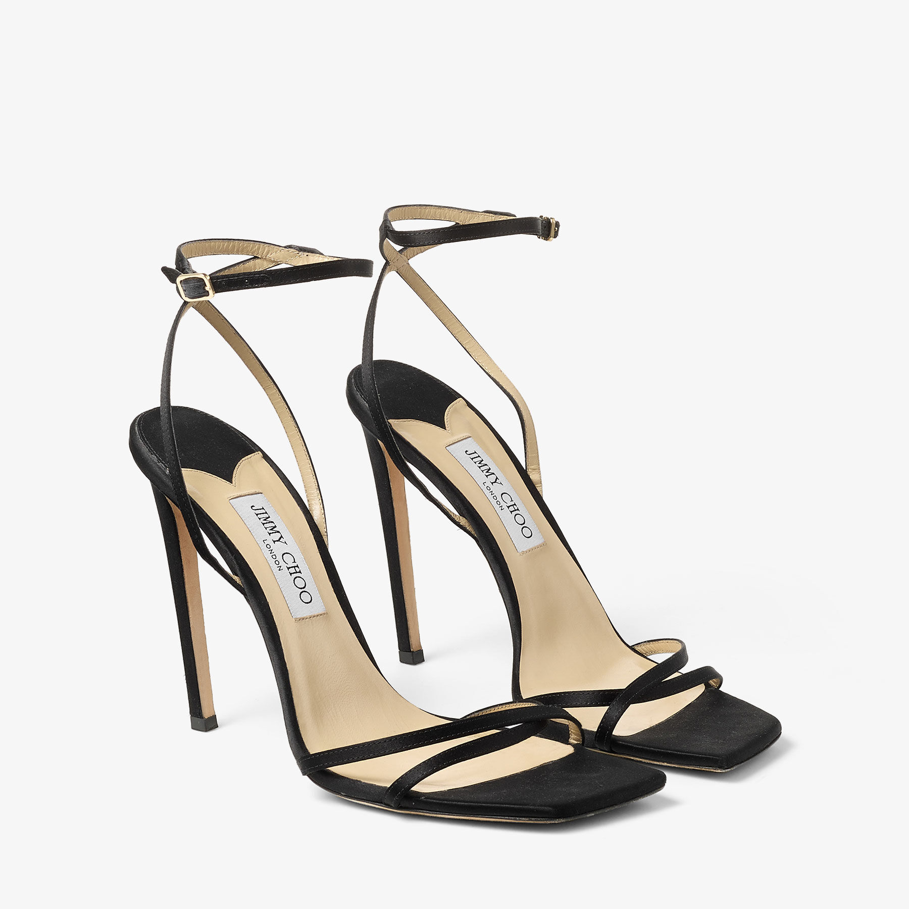 METZ 100 | Black Satin Sandal | JIMMY CHOO US