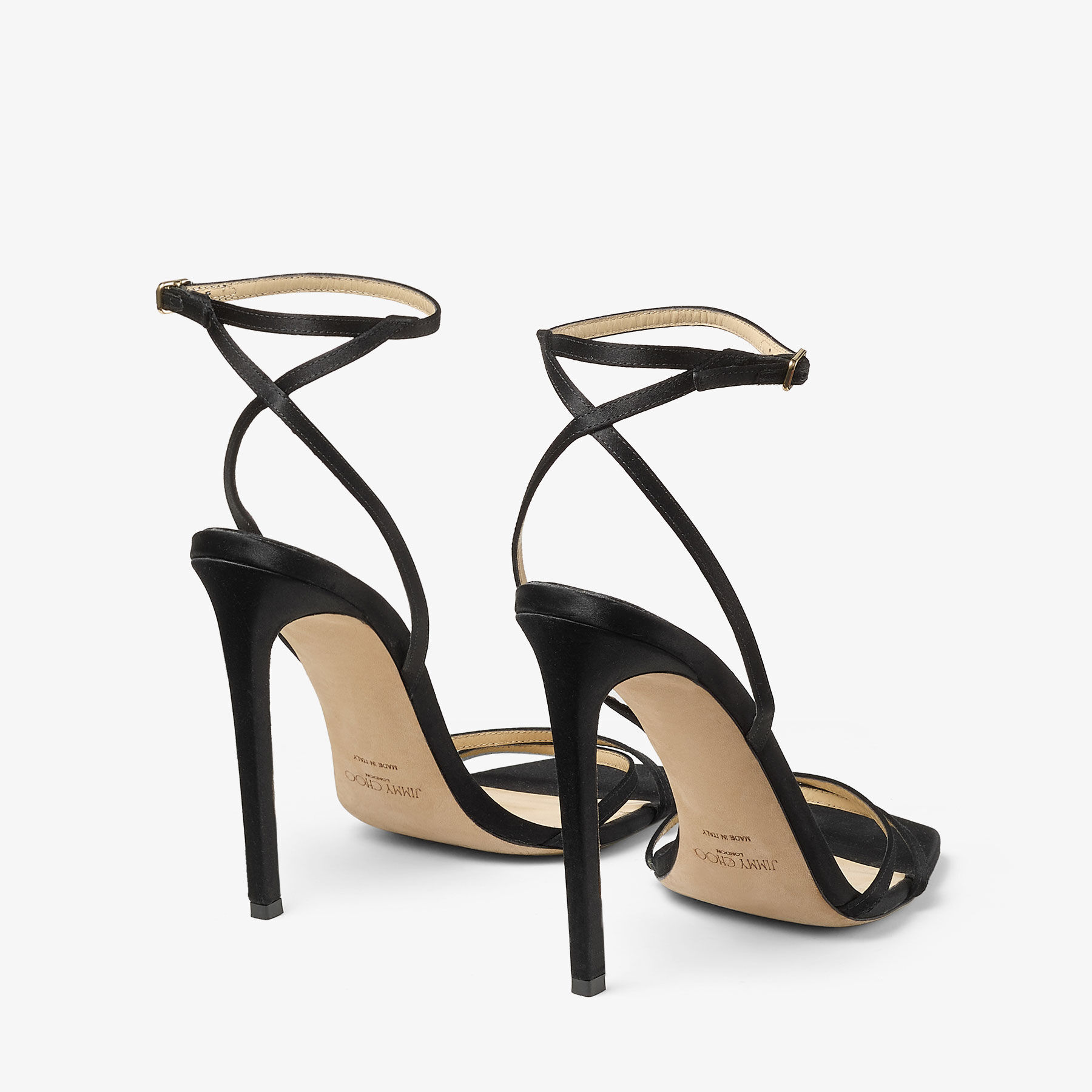 METZ 100 | Black Satin Sandal | JIMMY CHOO US