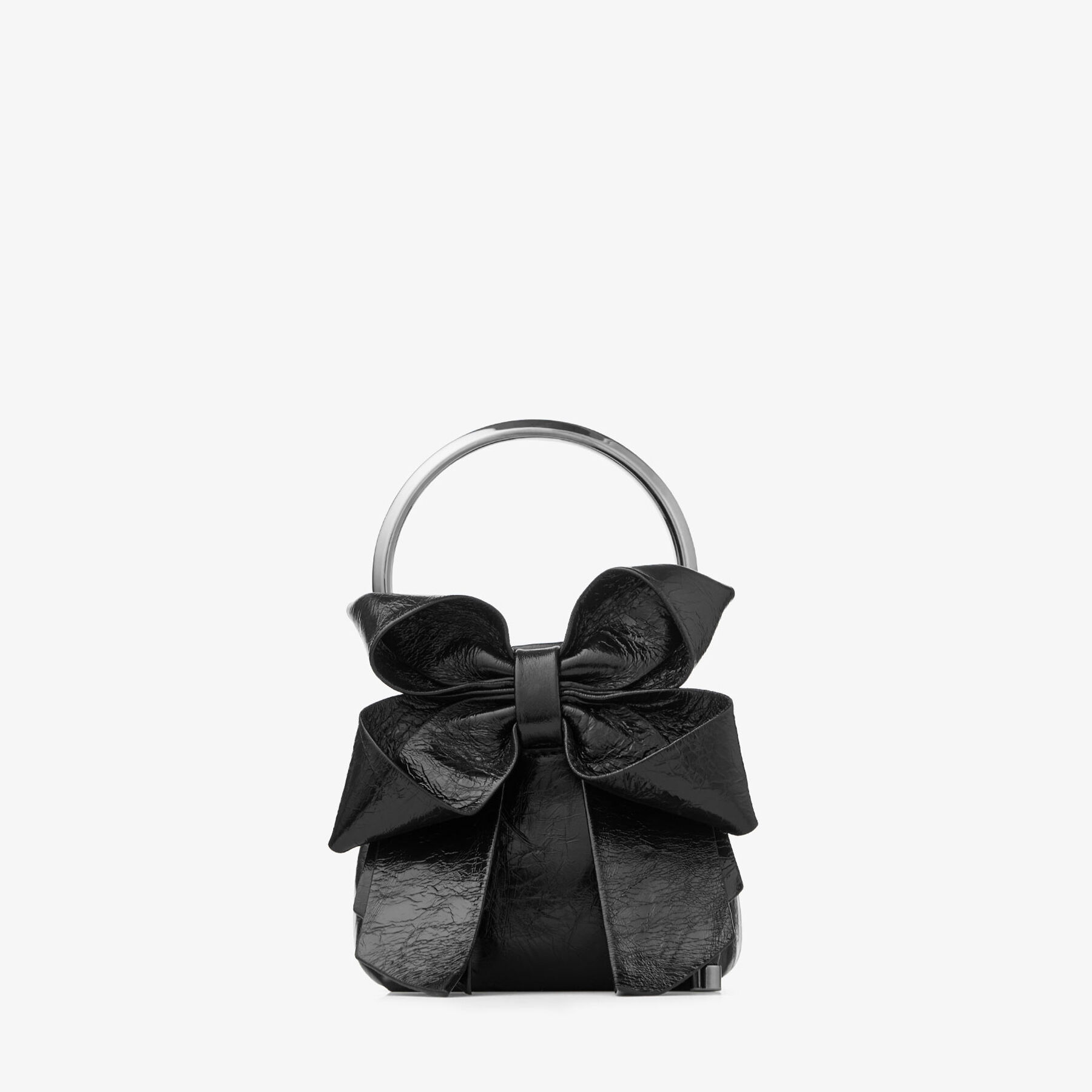 人気便利グッズ Micro Bon Bon | Black Vintage Metallic Leather Mini Bag バッグ