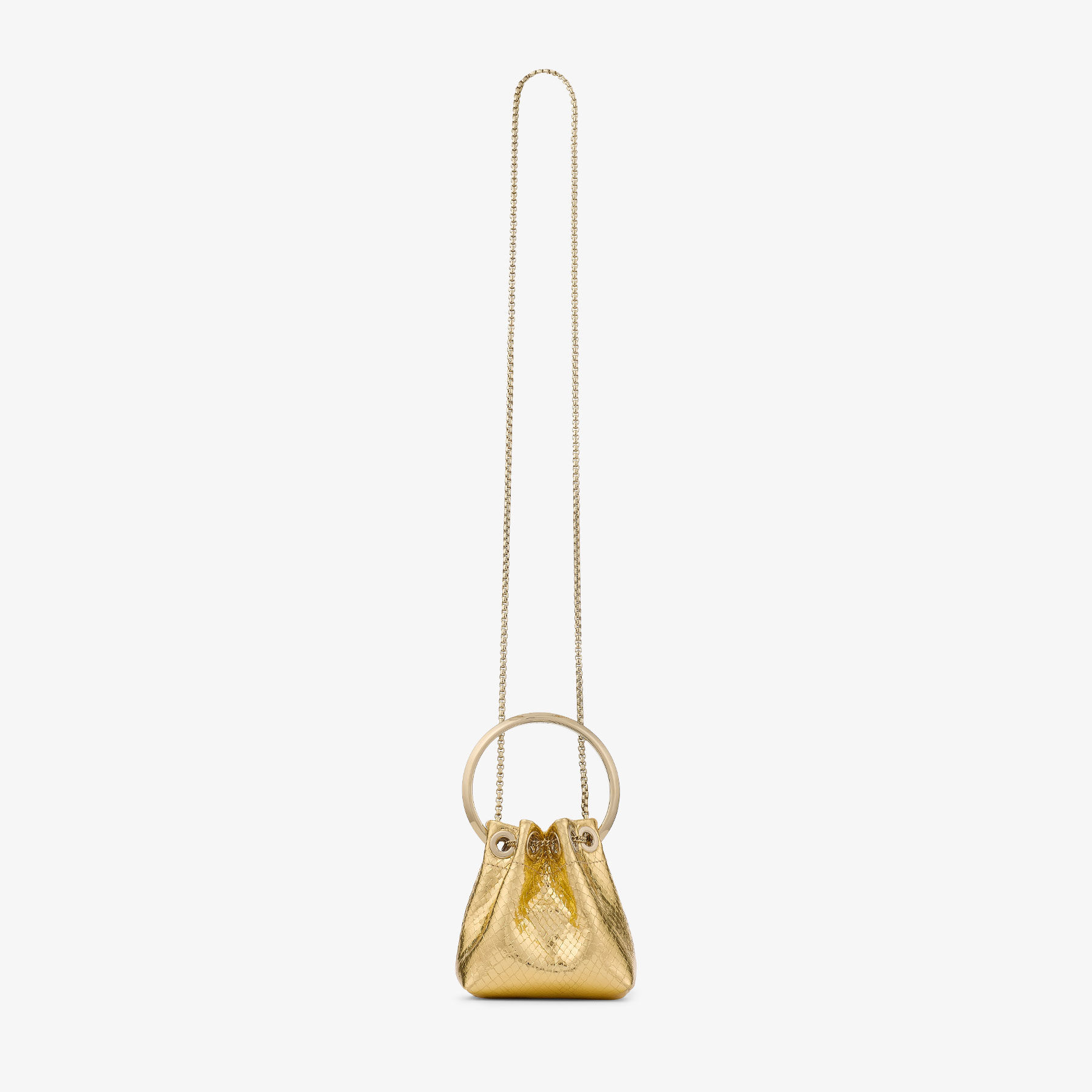 Micro Bon Bon | Gold Leather Bag | JIMMY CHOO