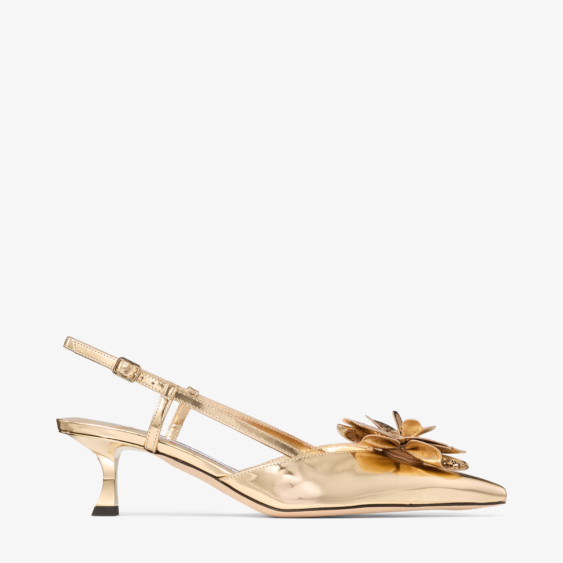 Mimmi Sling Back 50 | Gold Liquid Metal Leather Slingbacks with