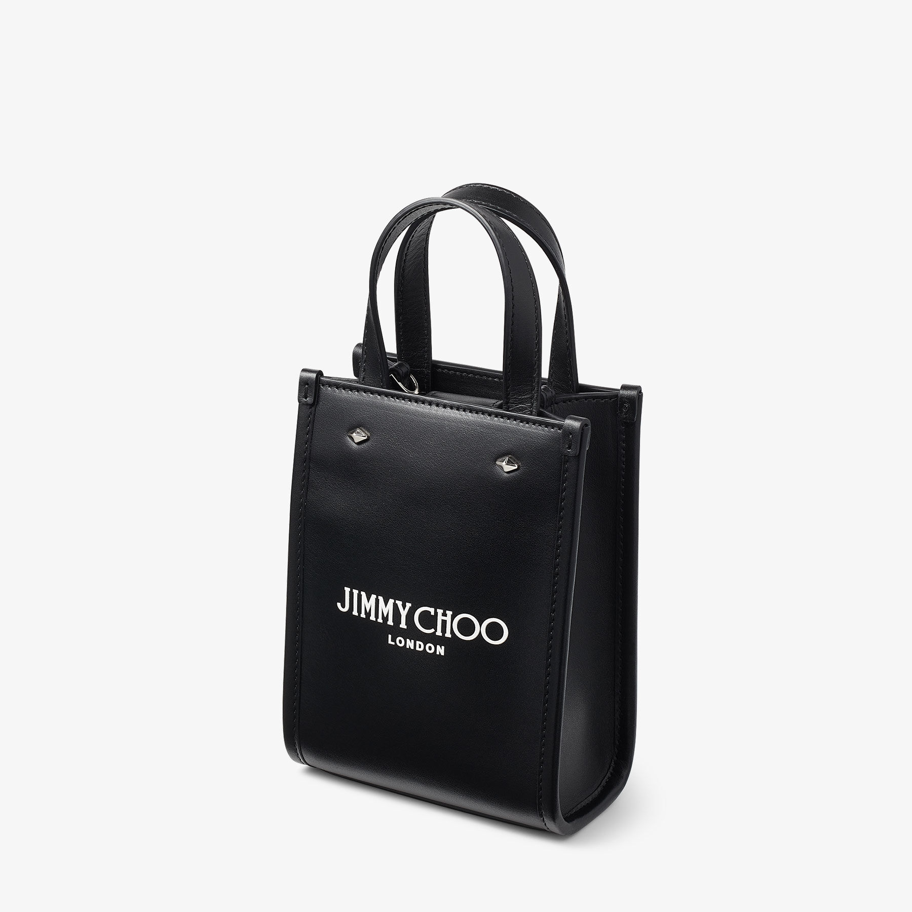 JIMMY CHOO■Mini Tote Bag■トートバッグ MINI N/S TOTE | Black Leather Mini Tote Bag | Summer