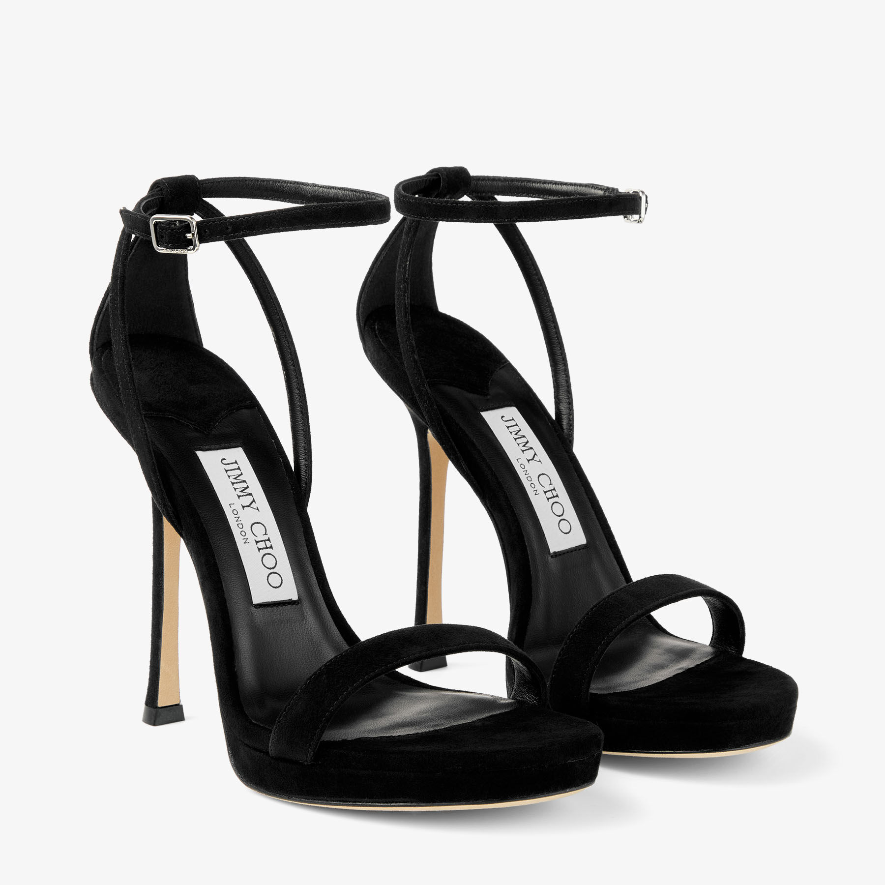 Moza Platform120 | Black Suede Sandals | JIMMY CHOO