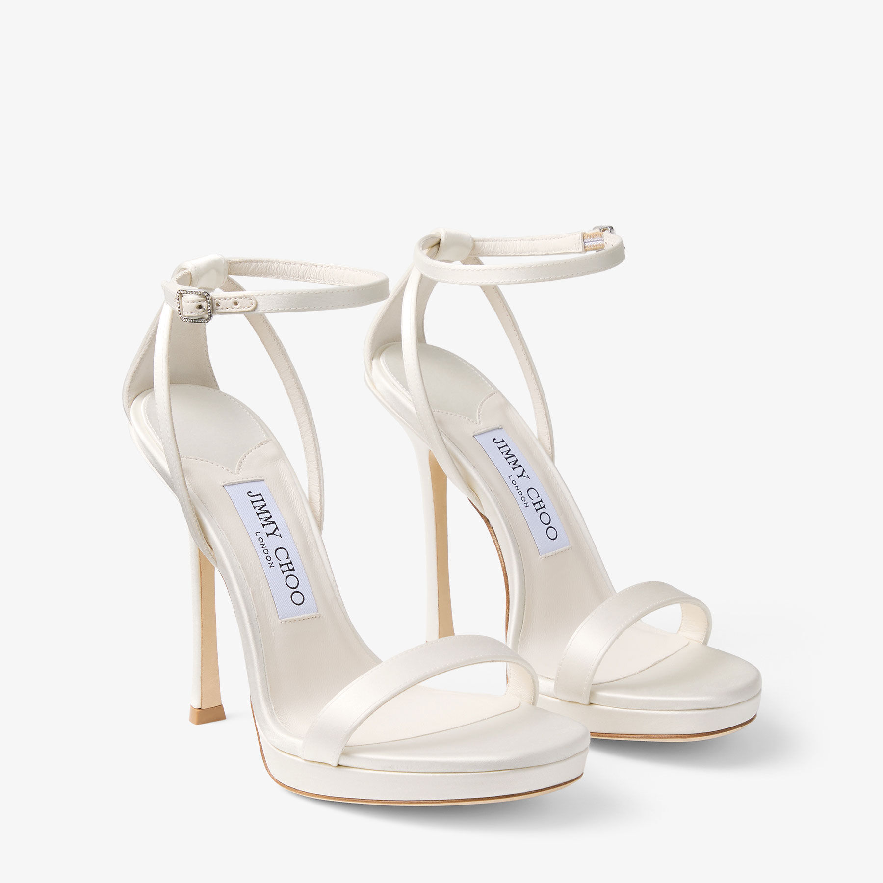 Moza Platform 120 | Ivory Satin Sandals | JIMMY CHOO