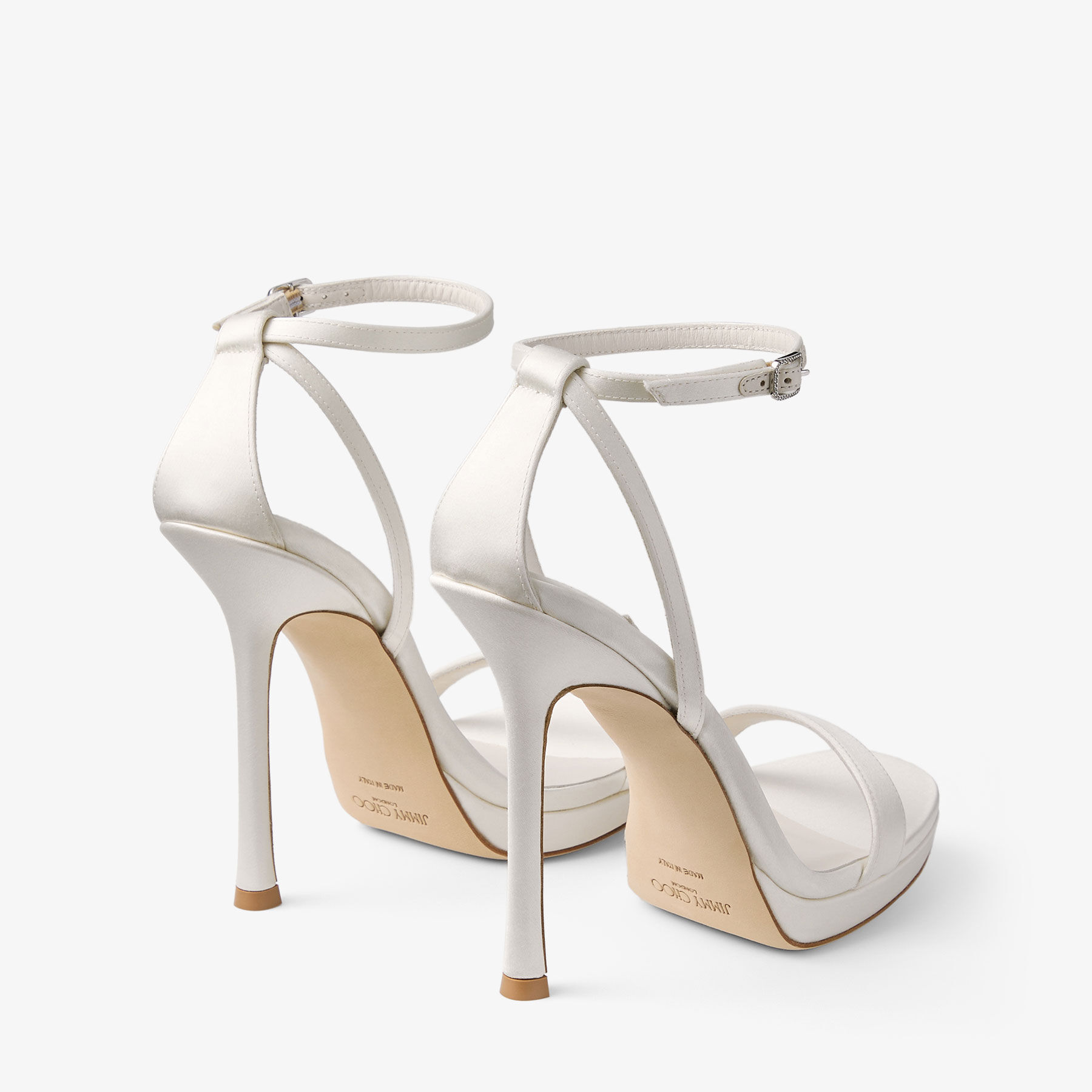 Moza Platform 120 | Ivory Satin Sandals | JIMMY CHOO