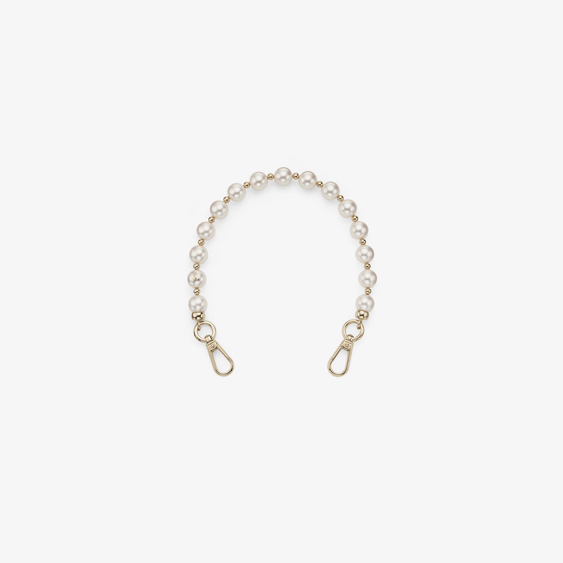 Multipearl Strap Charm |Latte JC Pearl Charm with Beads | JIMMY CHOO
