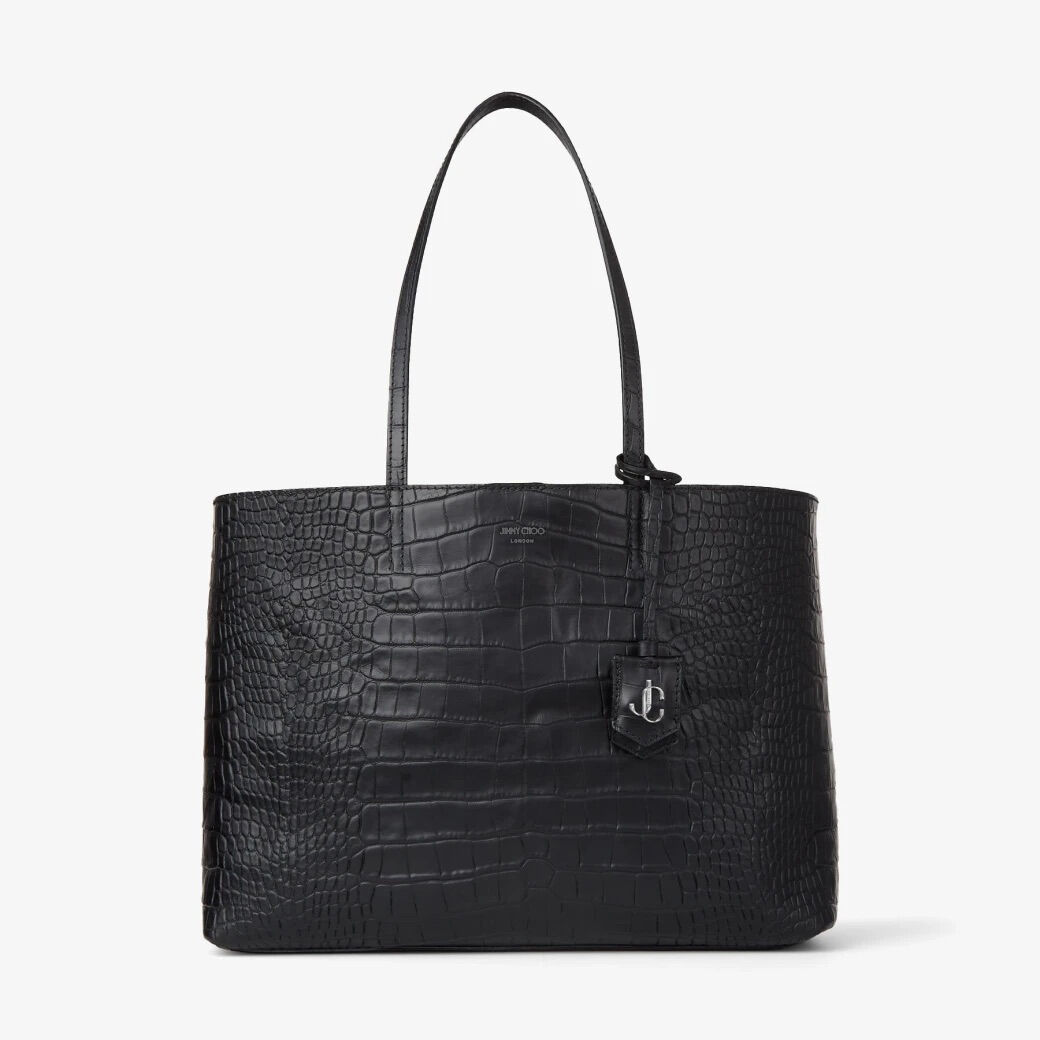 Jimmy Choo Small N/S logo-print Tote Bag | Black | FARFETCH
