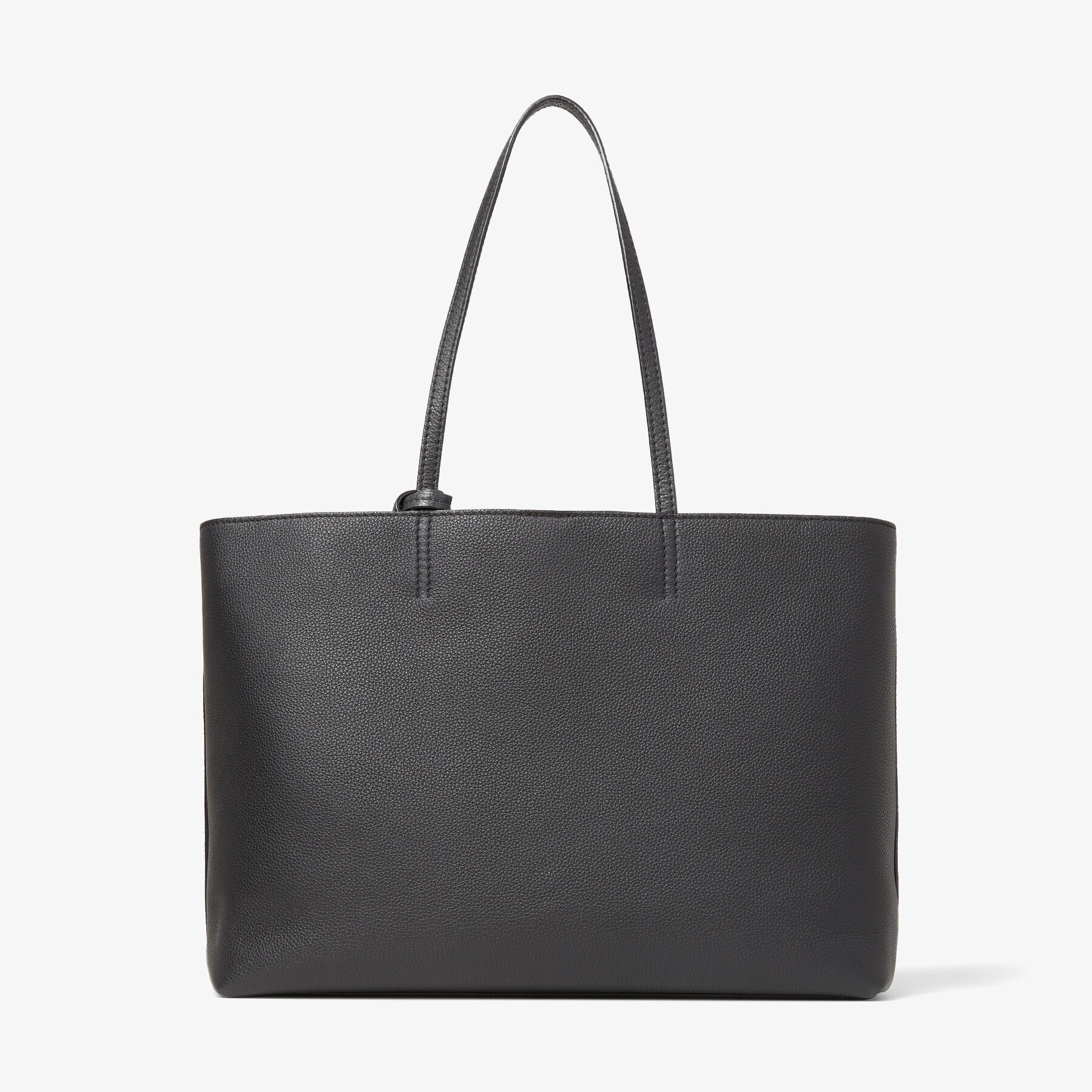 Black Grained Calf Leather Tote Handbag with JC Emblem