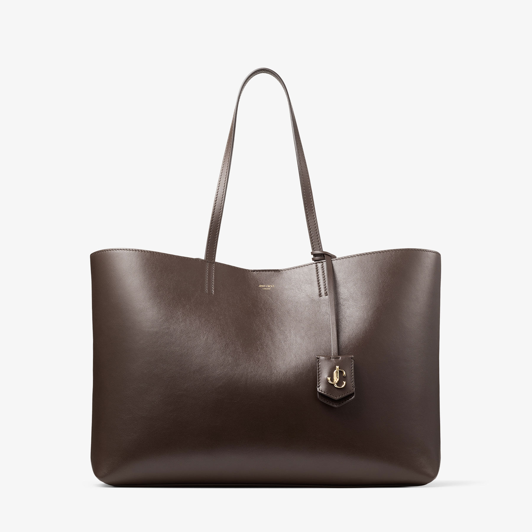 【極美品 A4】ジミーチュウ NINE2FIVE トートバッグ レザー ブラウン Nine2Five East-West | Chocolate Smooth Calf Leather Tote Handbag